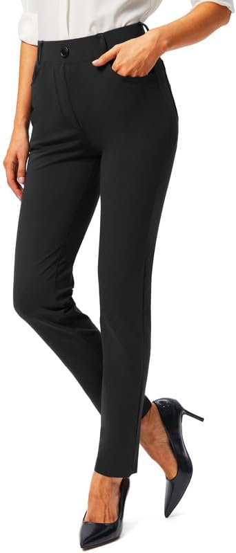 Rammus Womens Yoga Dress Pants with Pockets Stretch Work Leggings for Women Pull...