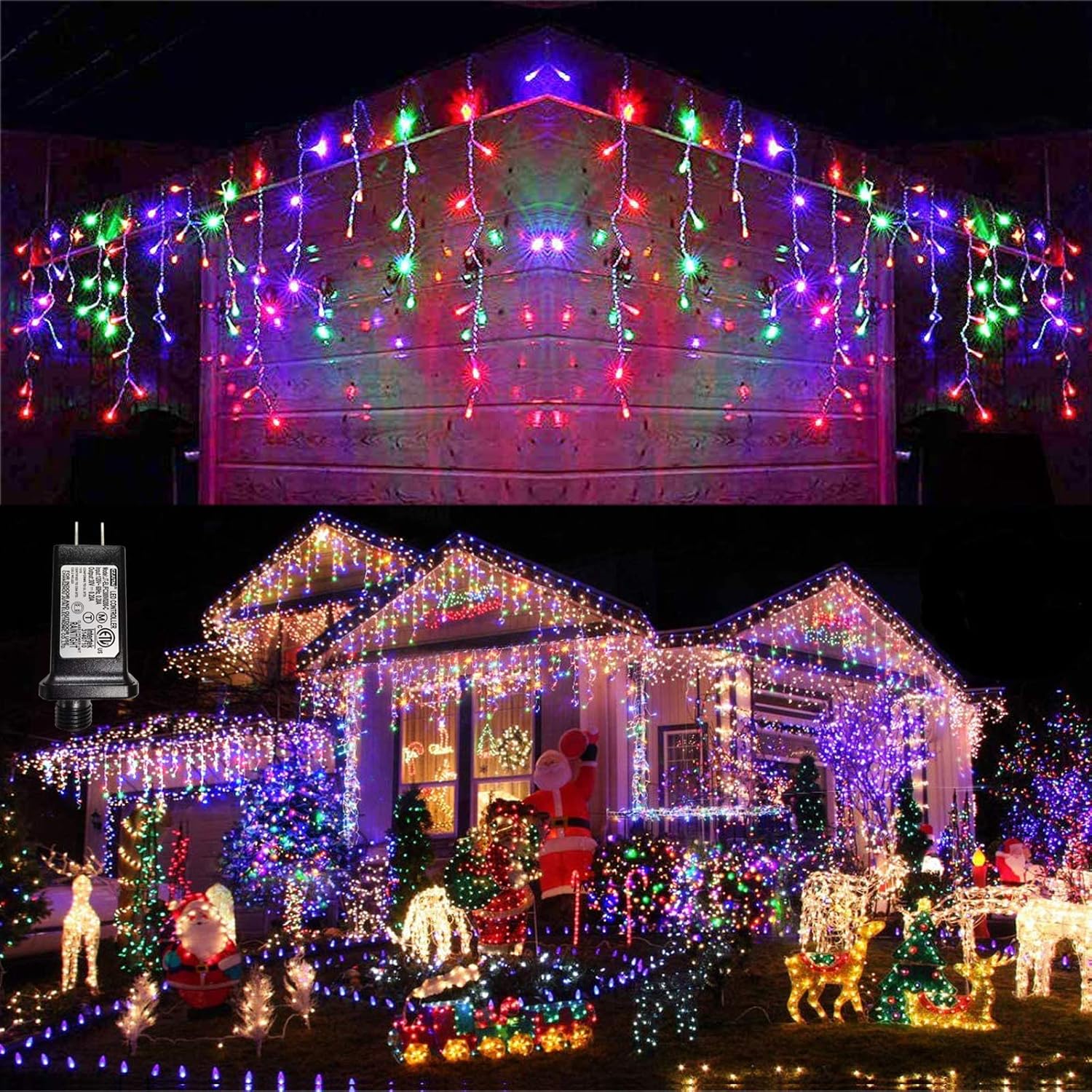 LYHOPE Icicle Christmas Lights, 432 LED 35.4ft 8 Modes Low Voltage Icicle String...