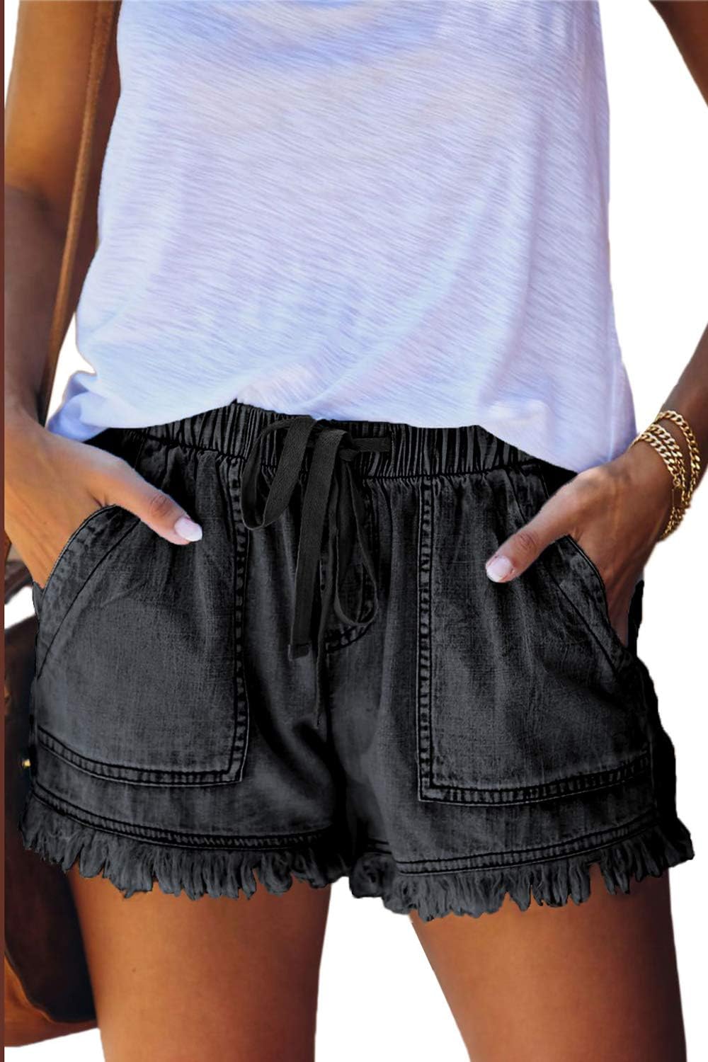 YOCUR Womens Lightweight Shorts Casual Baggy Trendy Short Pants Elastic Waist Dr...