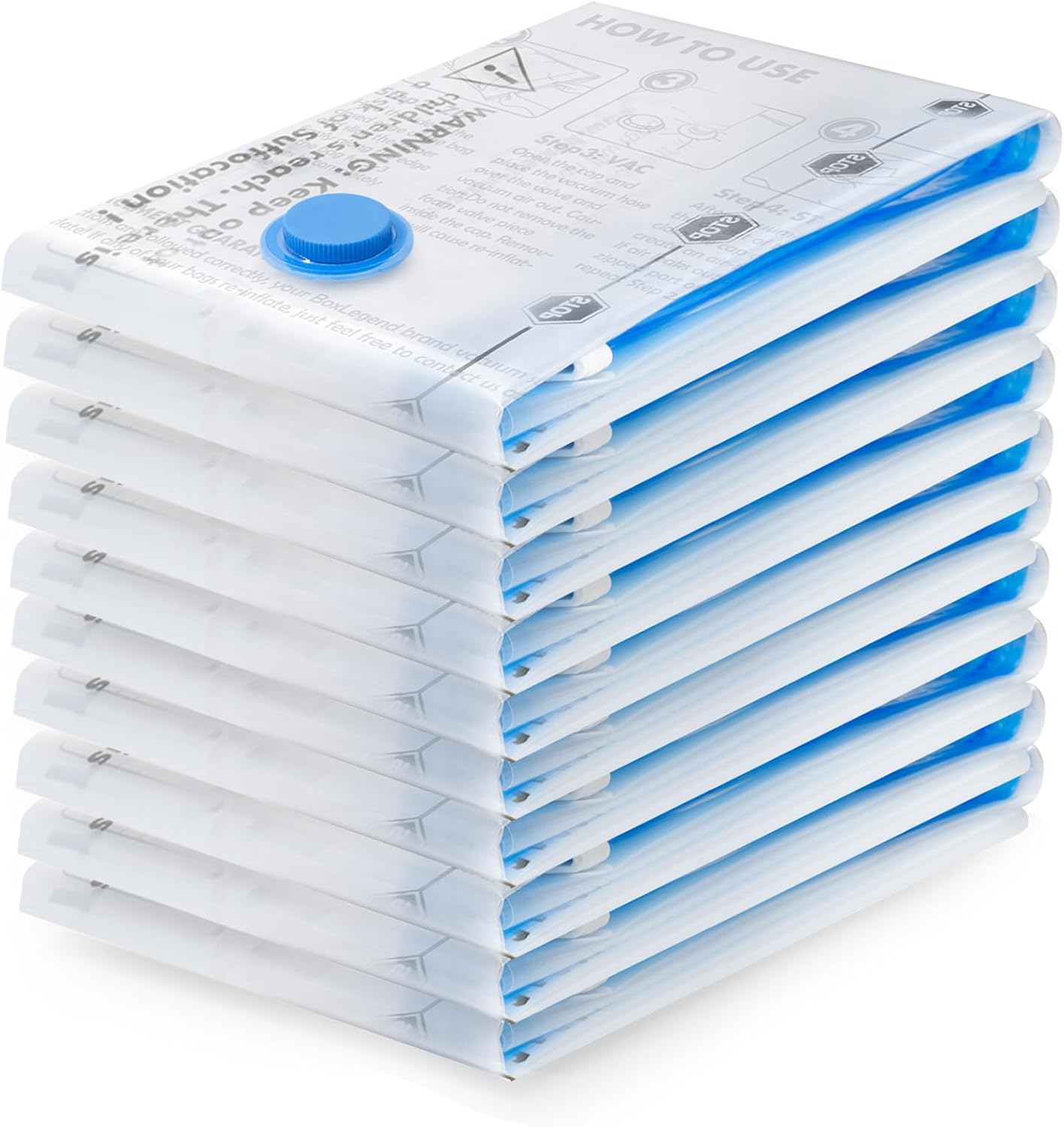 BoxLegend Vacuum Storage Bags Vacuum Bags - 10 Medium 70x50cm Double Zip Seal Re...