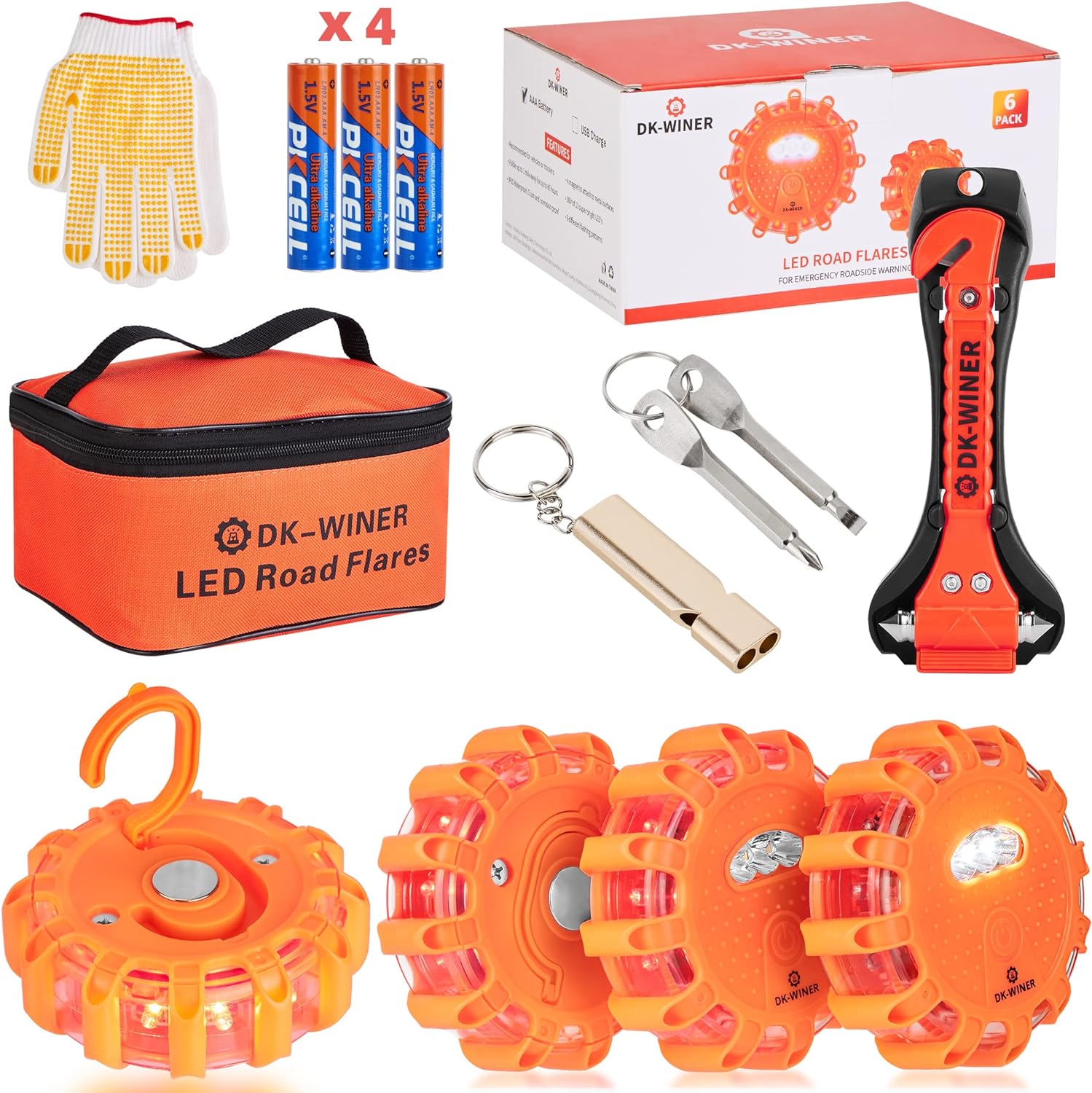 LED Road Flares, Special Roadside Emergency Car Kit, High-Quality Emergency Road...