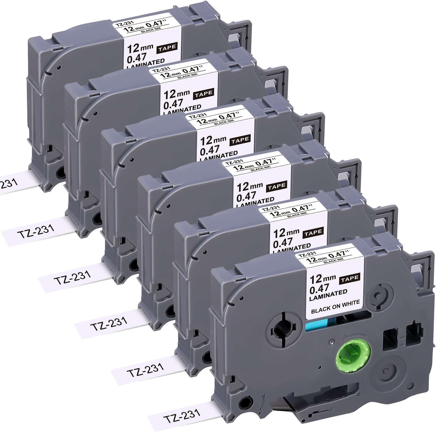 TZE-231 Compatible Label Tape Replacement for Brother TZe-231 TZ-231 Laminated P...