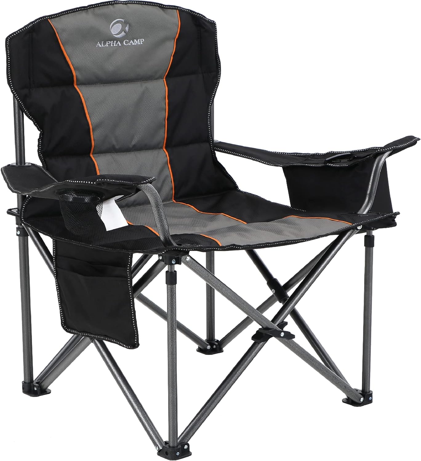 ALPHA CAMP Oversized Camping Folding Chair, Heavy Duty Support 450 LBS Steel Fra...