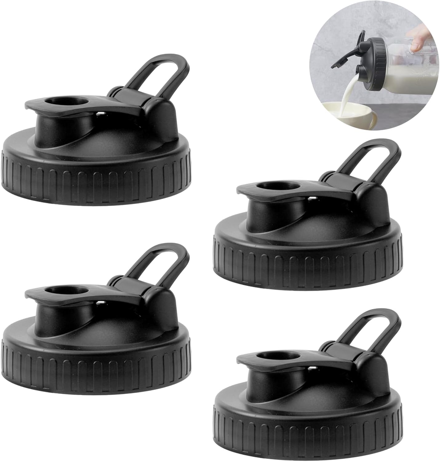 Pour Spout Lids for Ball Wide Mouth Mason Jars, Airtight Canning Jar Flip Cap To...