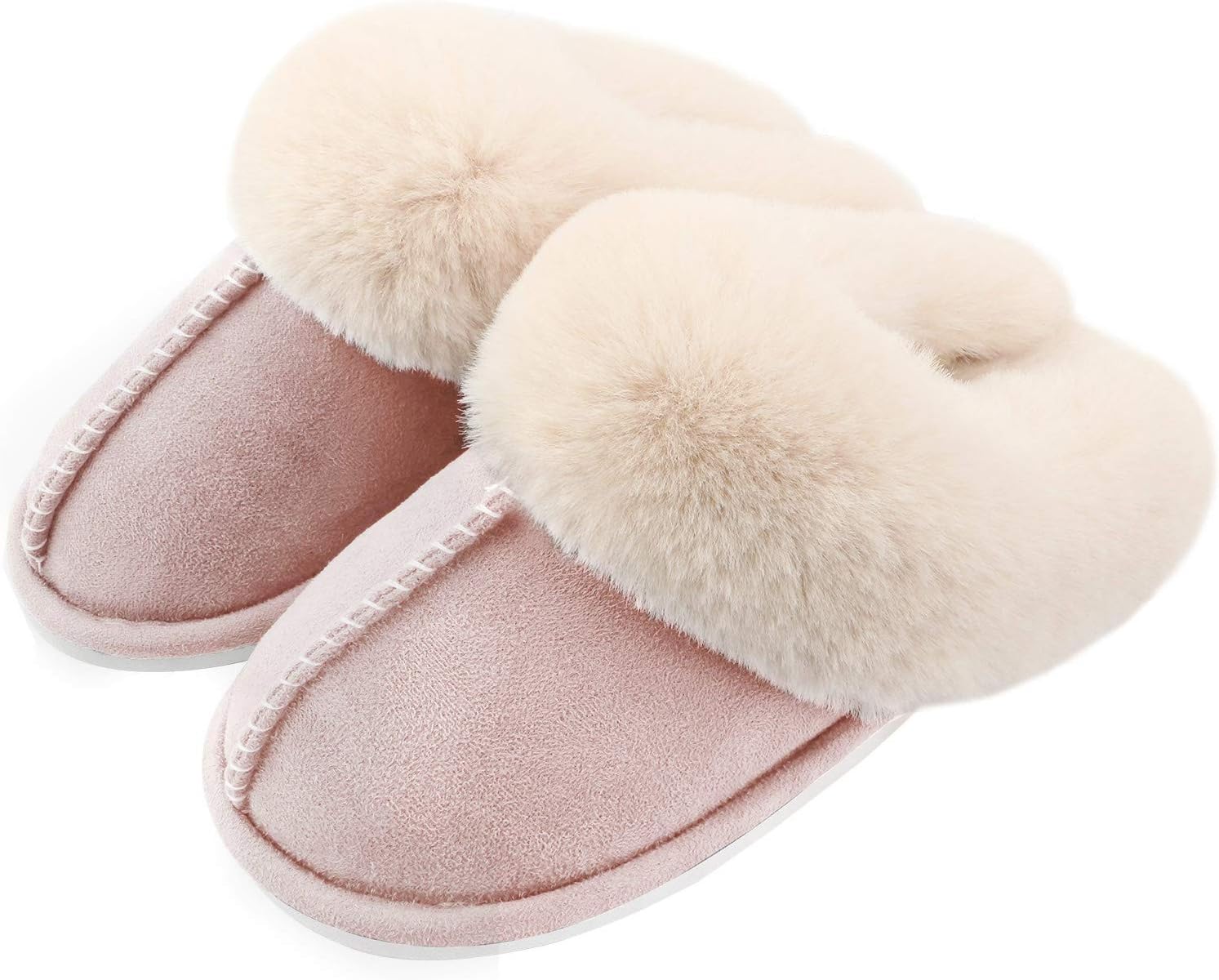 Auranso Ladies Slippers Fluffy Lined Warm Slippers Women Non Slip Cosy House Sho...