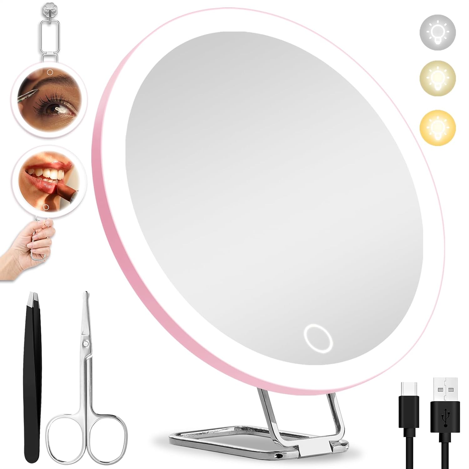 30X Magnifying Mirror with Light, Special Makeup Magnifying Mirror, High-Quality...
