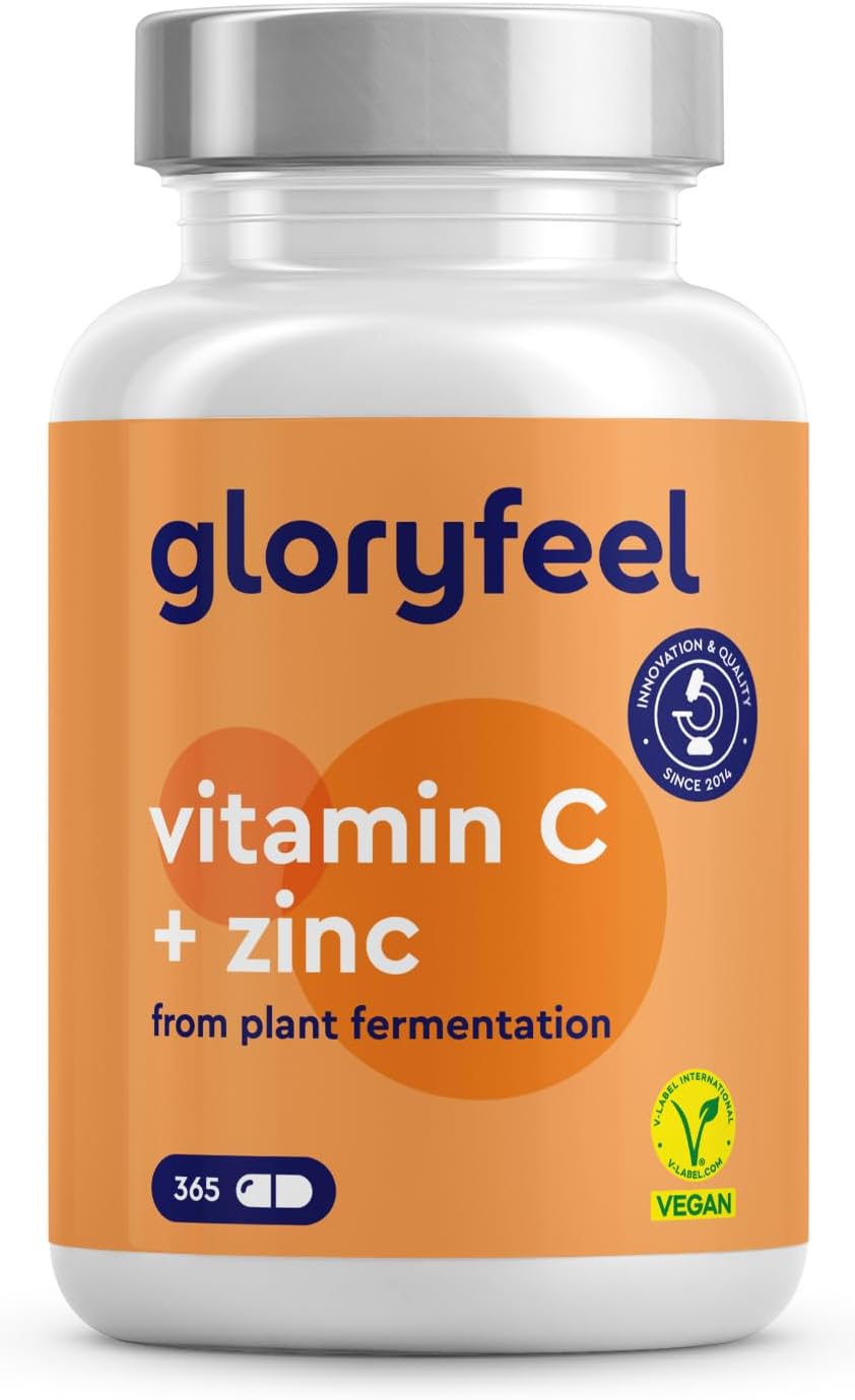 Vitamin C - 365 High Strength Vitamin C Capsules, 1000mg + 20mg Zinc - Plant-Fer...