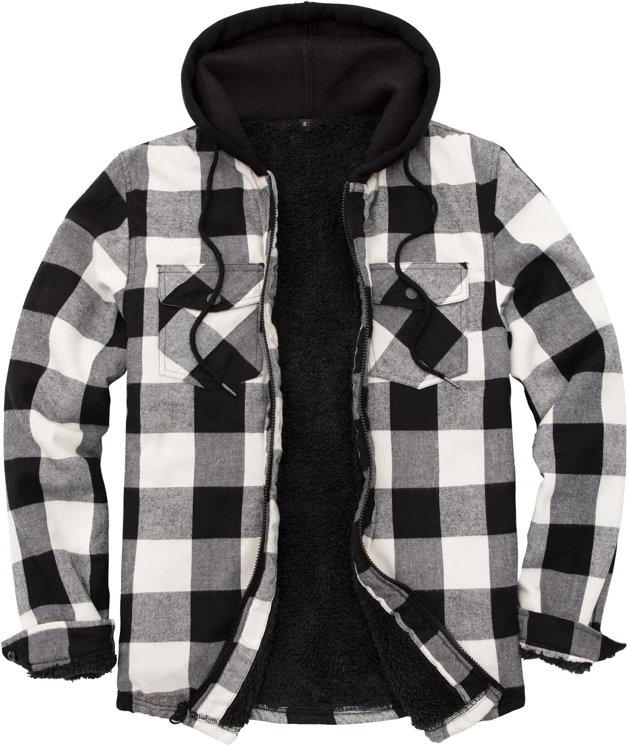 ZENTHACE Mens Shirt Jacket, Special Sherpa Lined Flannel Shirt Jacket with Hood,...