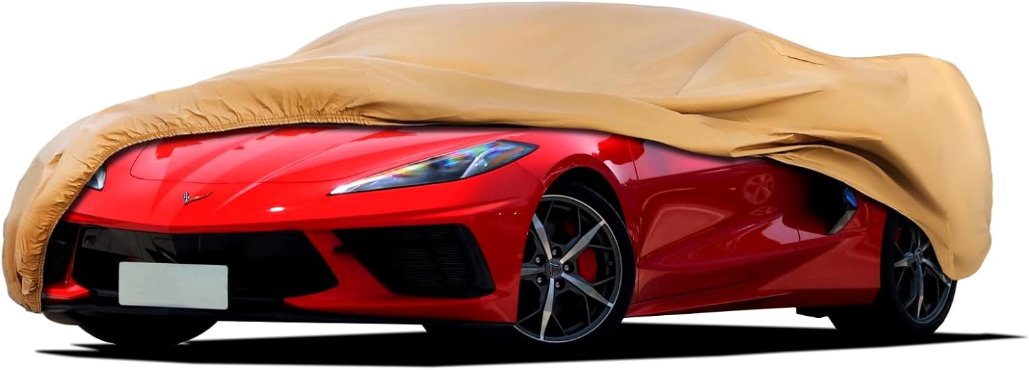 Heavy Duty Outdoor Car Cover Custom Fit for Chevrolet Corvette, Windproof All We...