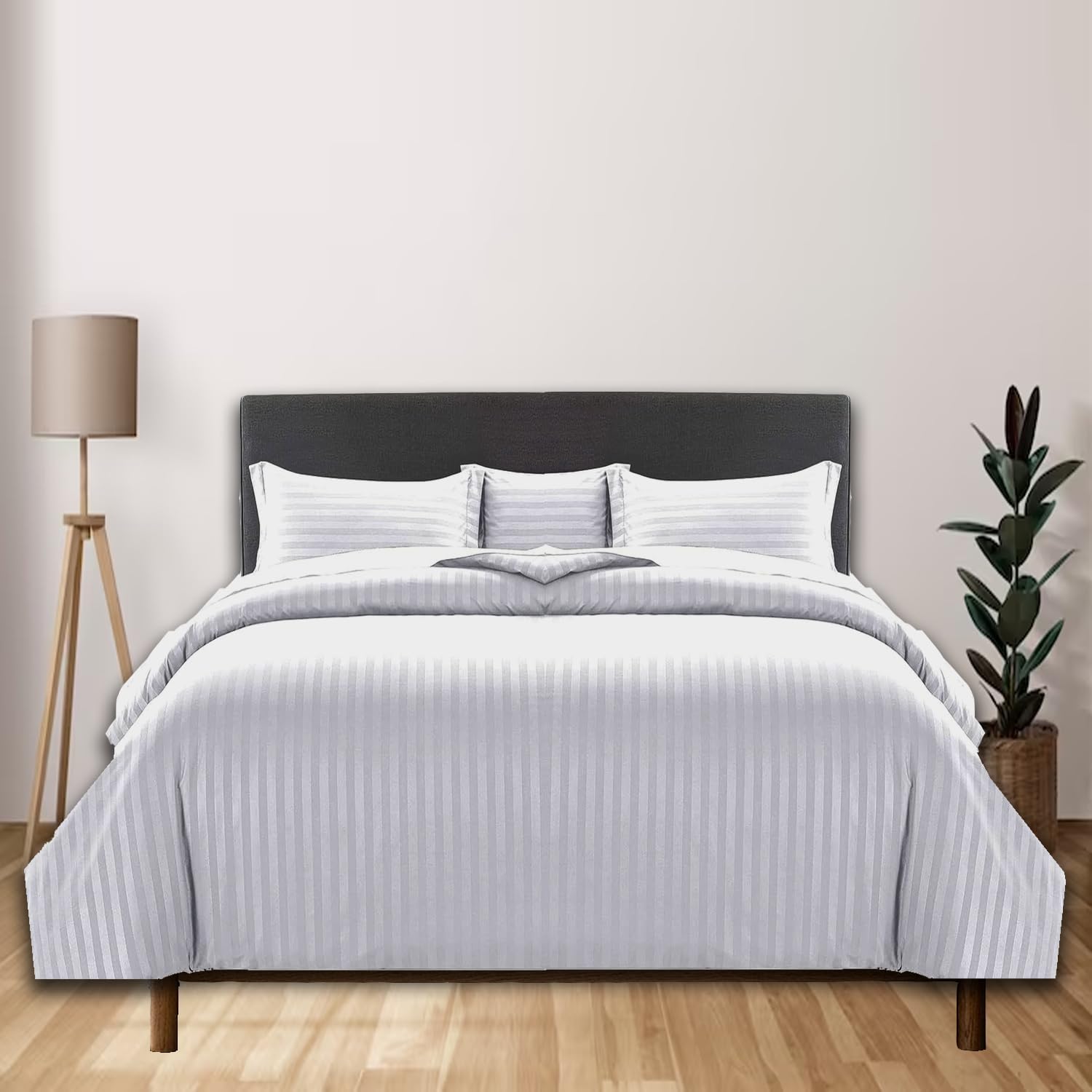 eBeddy Linens Duvet Cover Set Queen Size 90x90 Inch 100% Cotton Soft and Breatha...