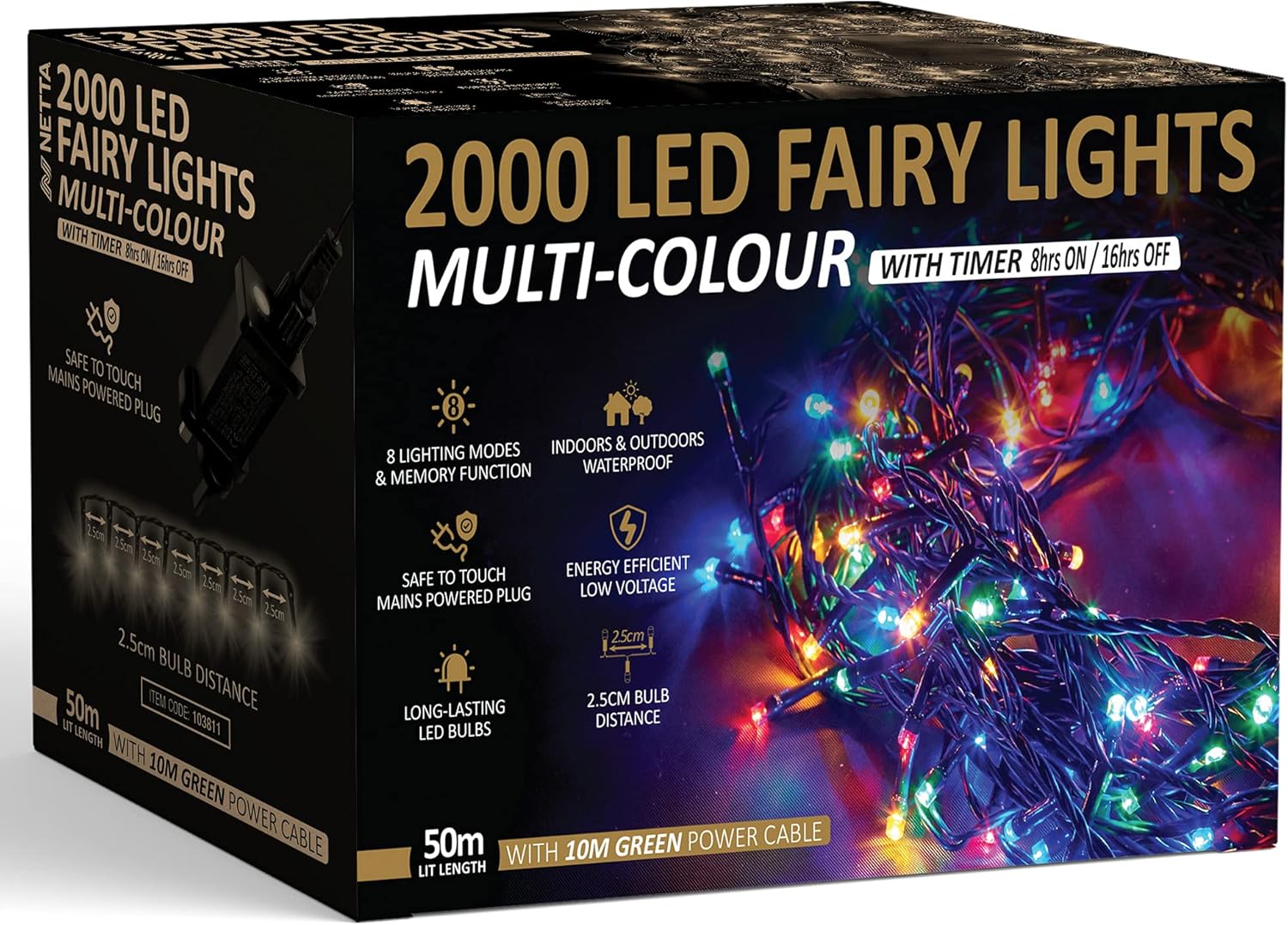 Christmas Tree Lights, Special Decoration Lights 2000 LED 50m Multi-Colour, Inno...