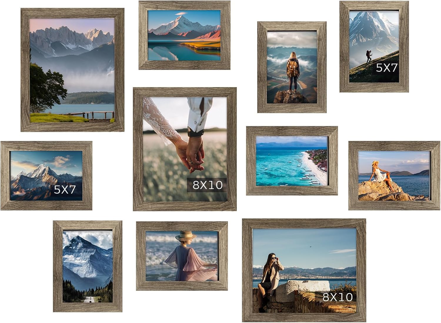 Muzilife Picture Frame Set, Special Gallery Wall Frame Collage, Unique Set for P...