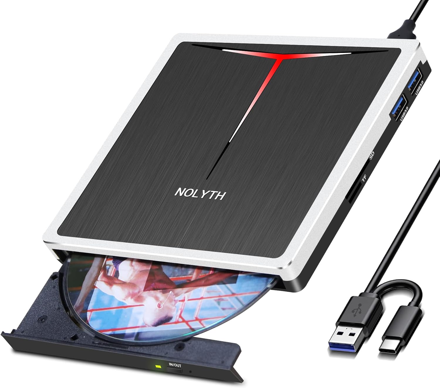 NOLYTH External DVD Drive, Special USB C SuperDrive for Apple, Innovative USB CD...