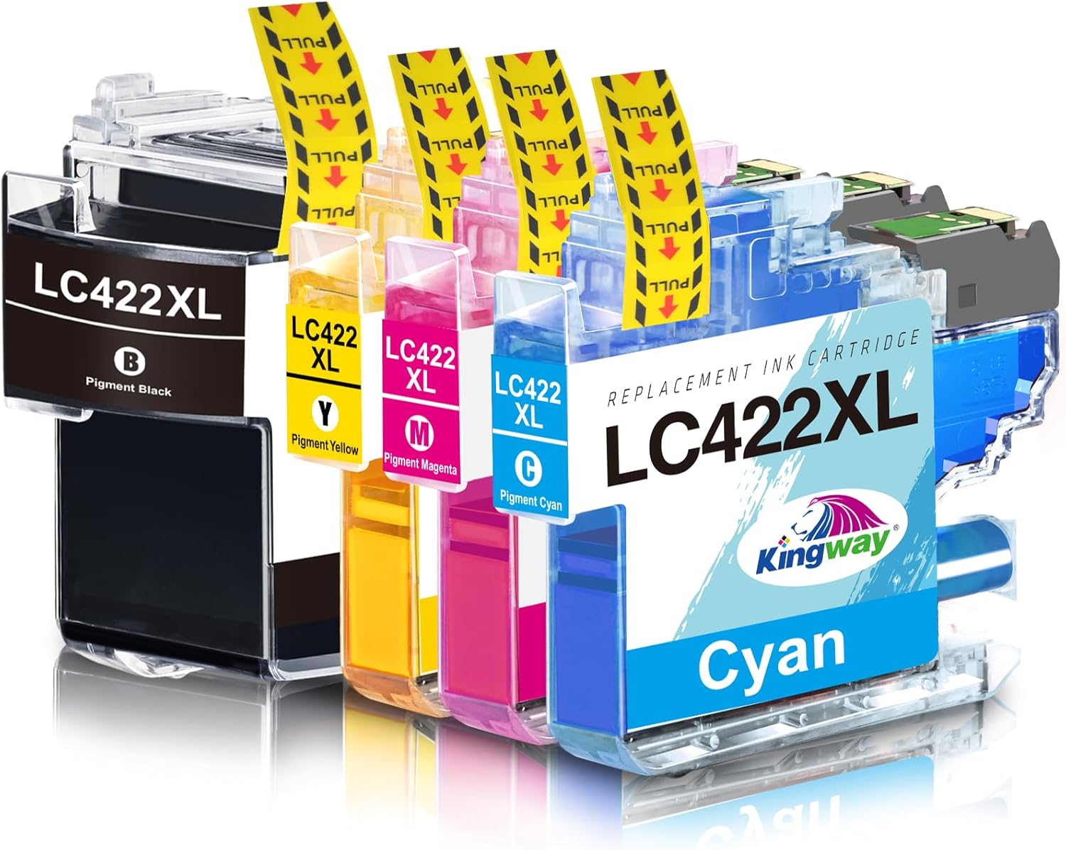 KINGWAY LC422XL Ink Cartridges Replacement for Brother LC422XL LC422 LC-422XLVAL...