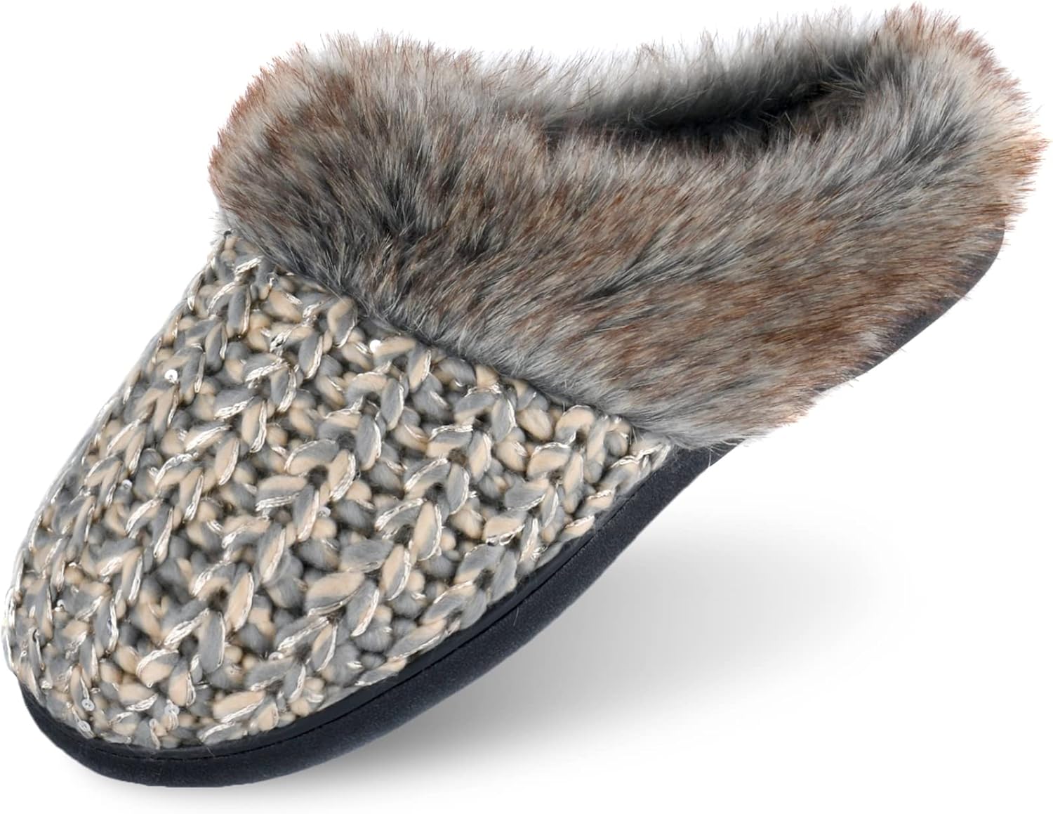DL Womens House Slippers, Special Memory Foam Slippers with Fluffy Slip-on Desig...