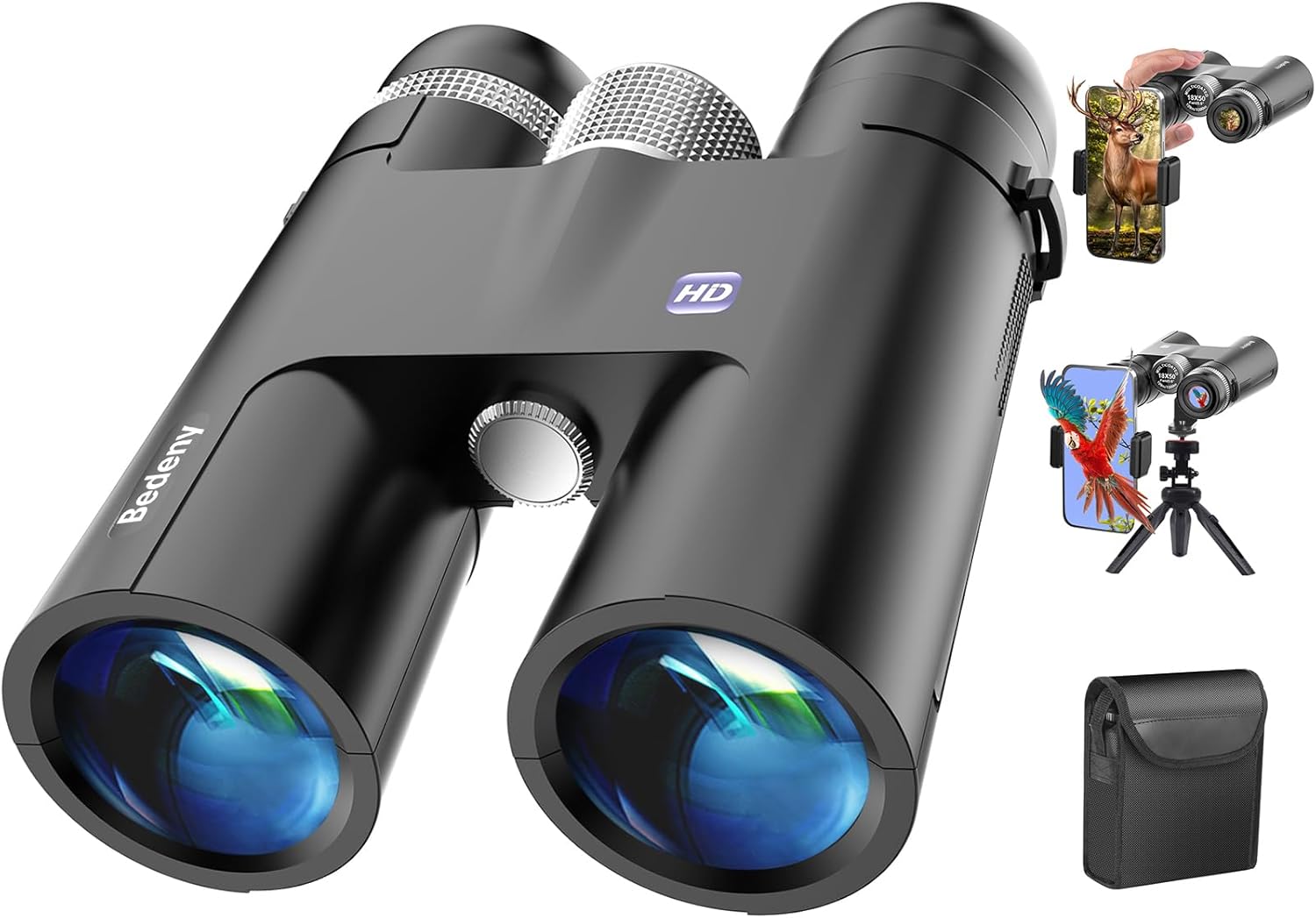 18x50 HD Binoculars for Adults with Upgraded Phone Adapter, Tripod and Tripod Ad...