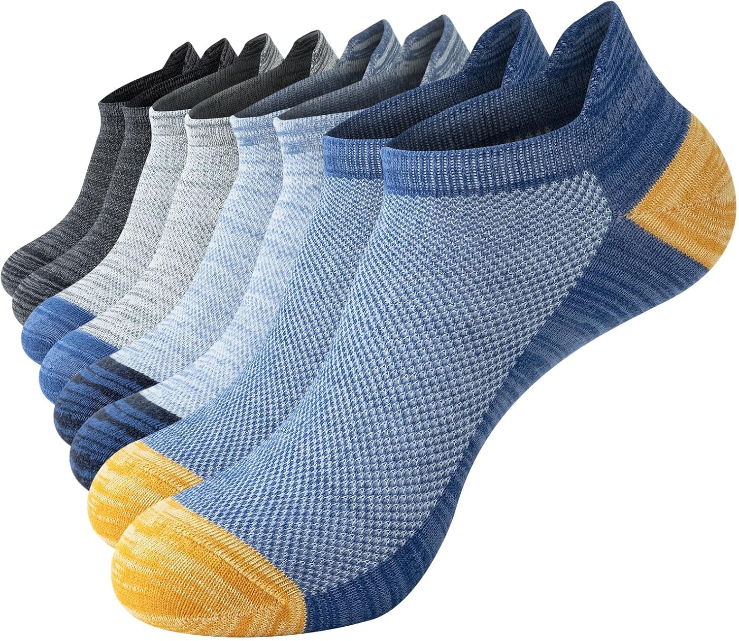 Niofind Mens Trainer Socks 8 Pairs, Low Cut Ankle Socks for Men and Women, Breat...