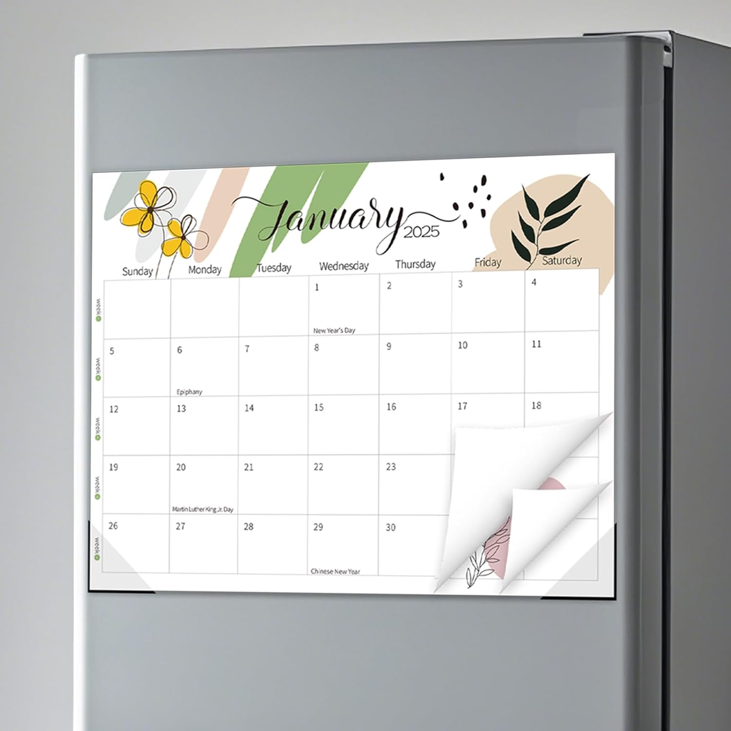 GuassLee Magnetic Calendar 2025 - Magnetic Calendar for Fridge 11 x 14 Inches, R...