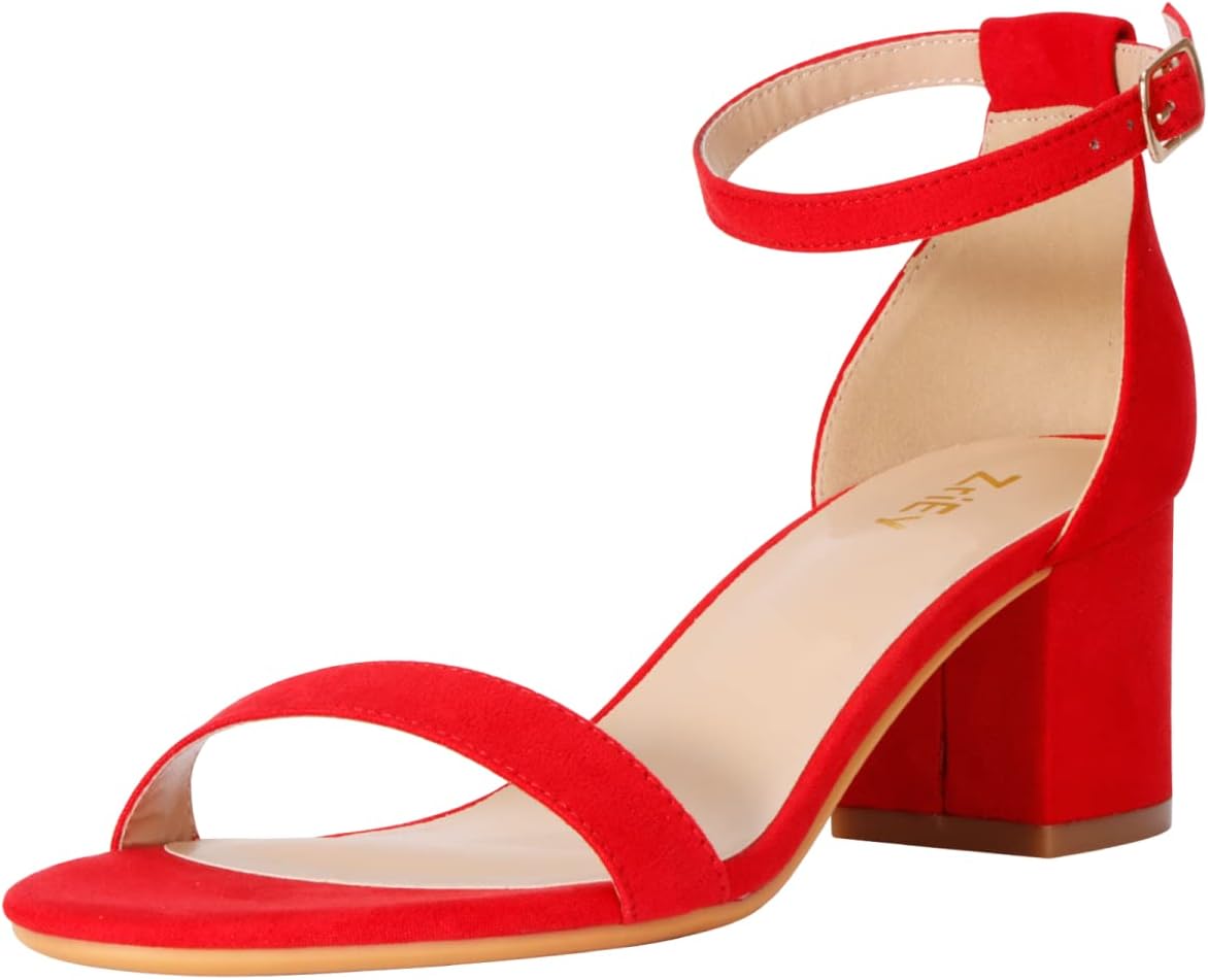 ZriEy Chunky Heels for Women Strappy Platform Sandals Open Toe Heeled Sandals An...