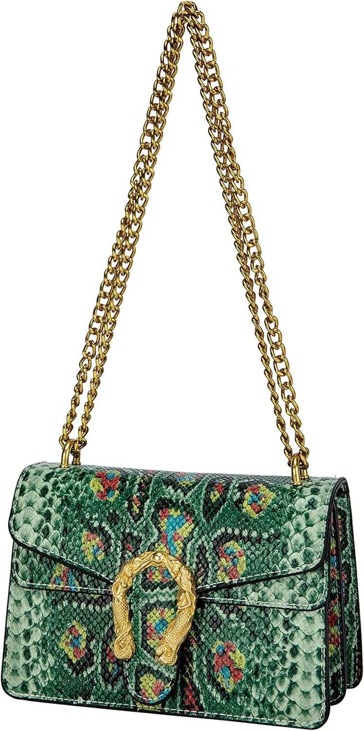 Leather Shoulder Bag Chain Purse for Women - Fashion Crossbody Bags Vintage Snak...
