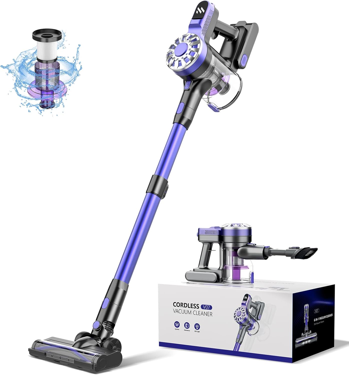 Cordless Vacuum Cleaner,Vacuum Cleaners for Home,Cordless Stick Vacuum Cleaner w...