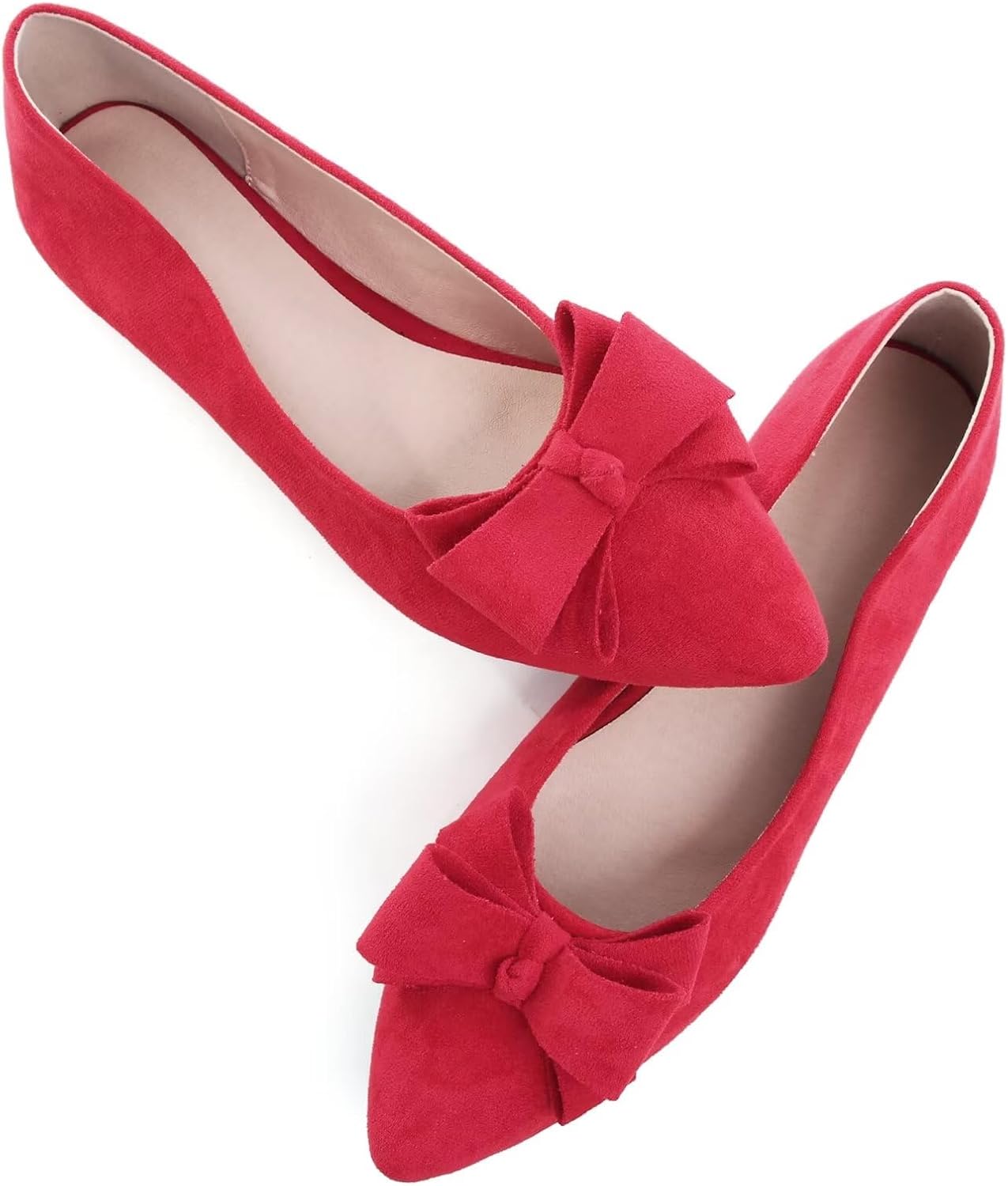 SAILING LU Women's Pointed Toe Ballet Flats Cute Bow-Knot Comfortable Loafers Fo...
