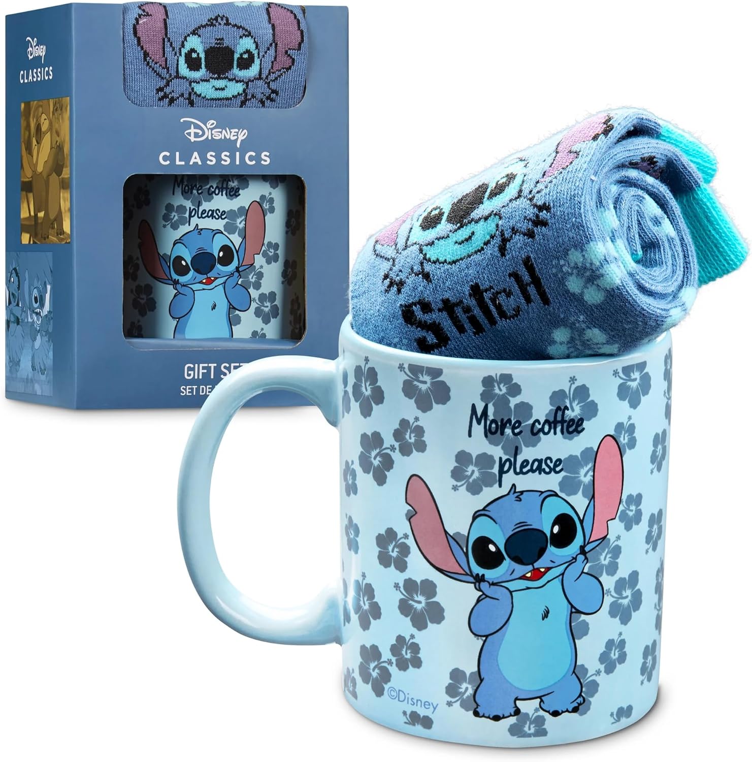 Disney Mug and Socks Gift Set, Special Gift Set for Women with Calf Socks, High-...