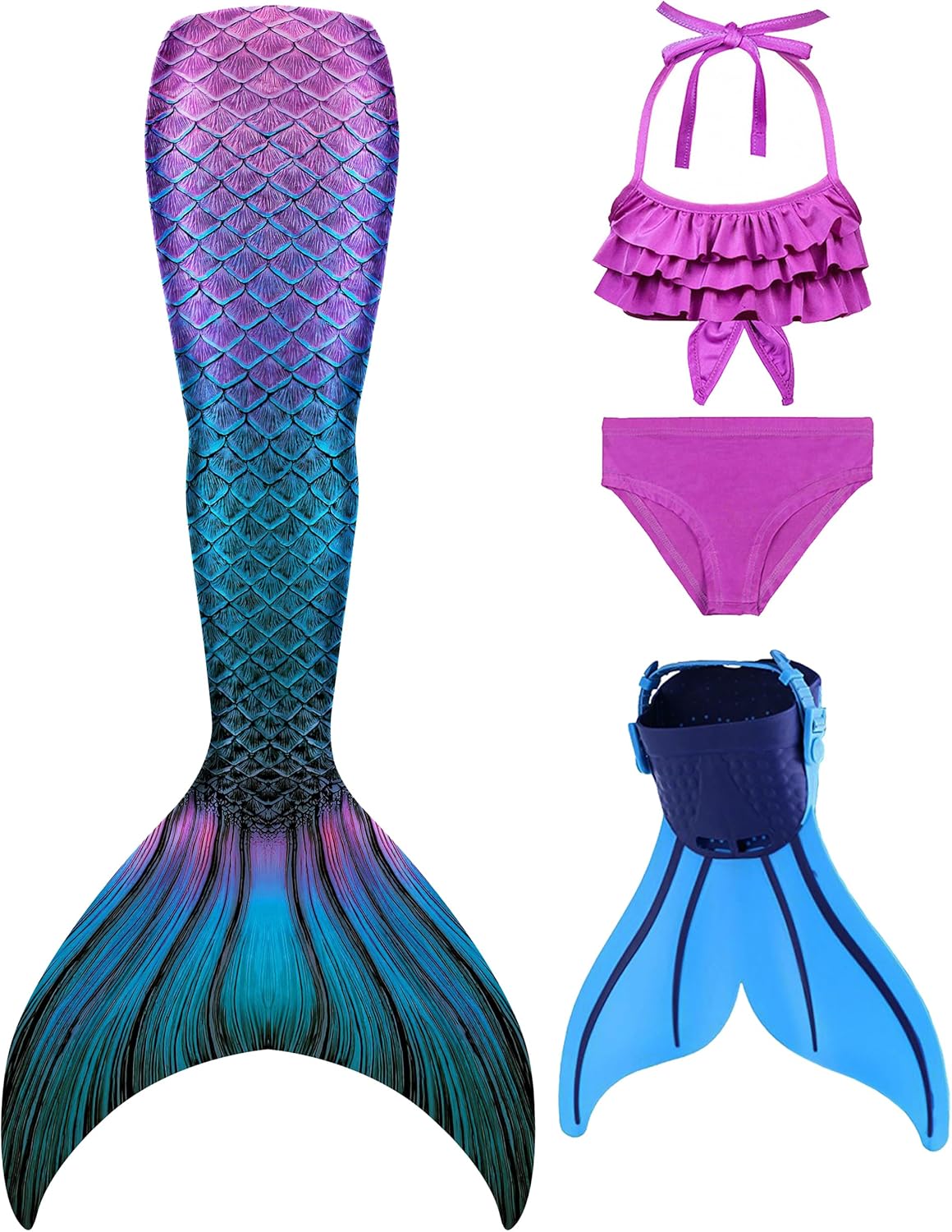 Mermaid Tail Swimsuit, Special Swimsuit with Monofin for Girls and Boys, Innovat...