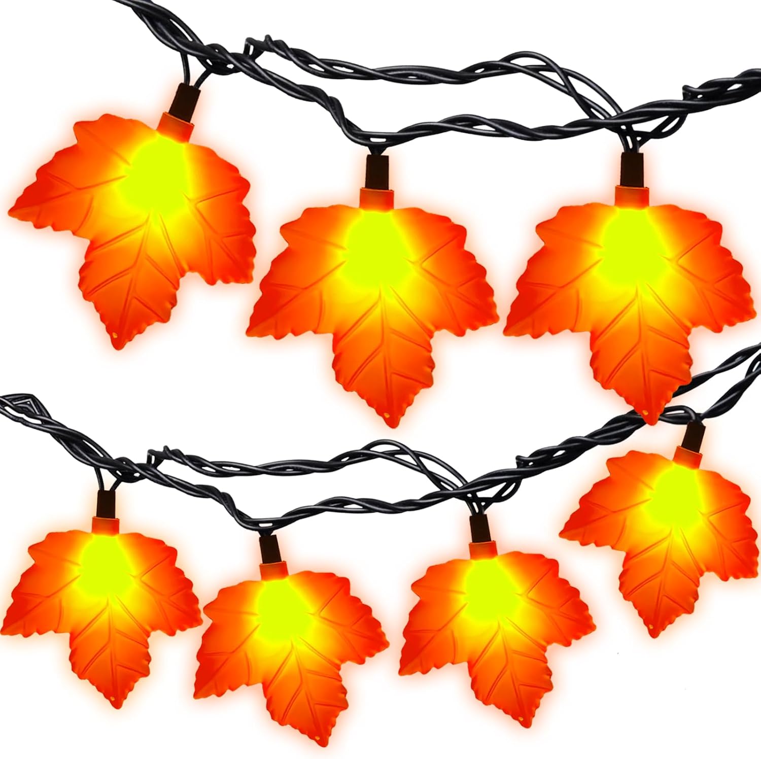 SUNSGNE Thanksgiving Lights Indoor, 8.5ft Plug in Thanksgiving String Lights wit...