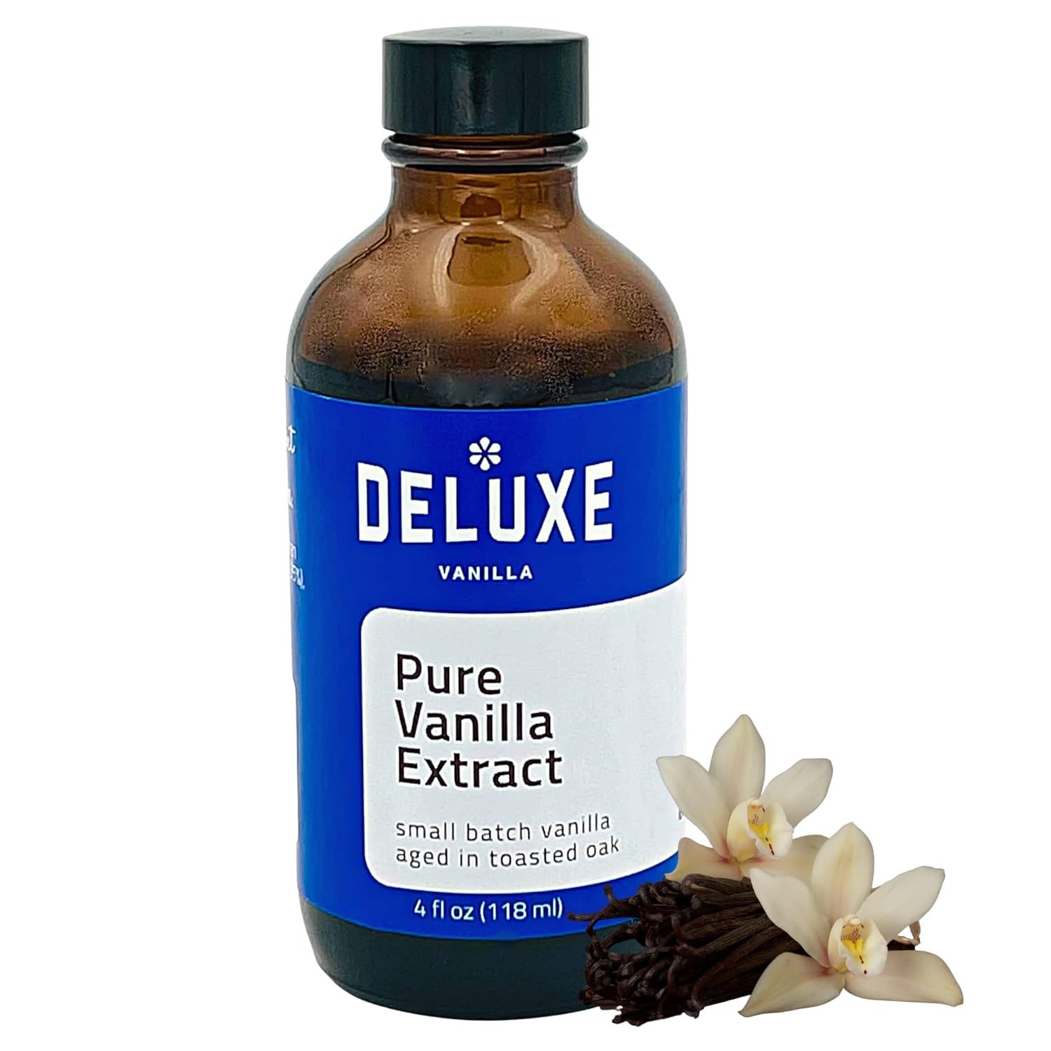 Pure Vanilla Extract for Baking (4 oz) Deluxe Vanilla Gourmet Vanilla Made from...