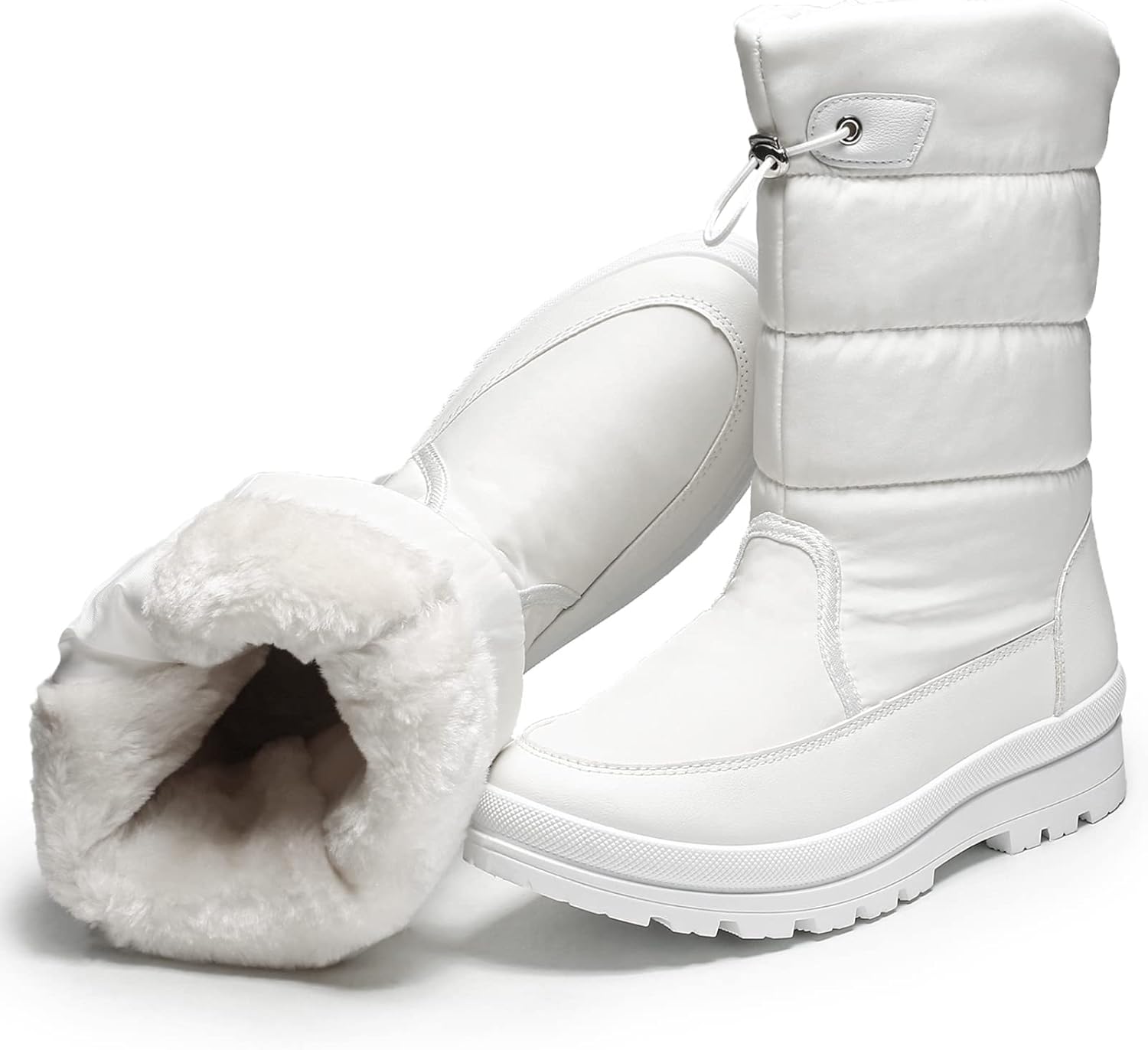 HYPOCRUTE Women's Warm Snow Boots, Special Fur Lined Boots for Black and White W...