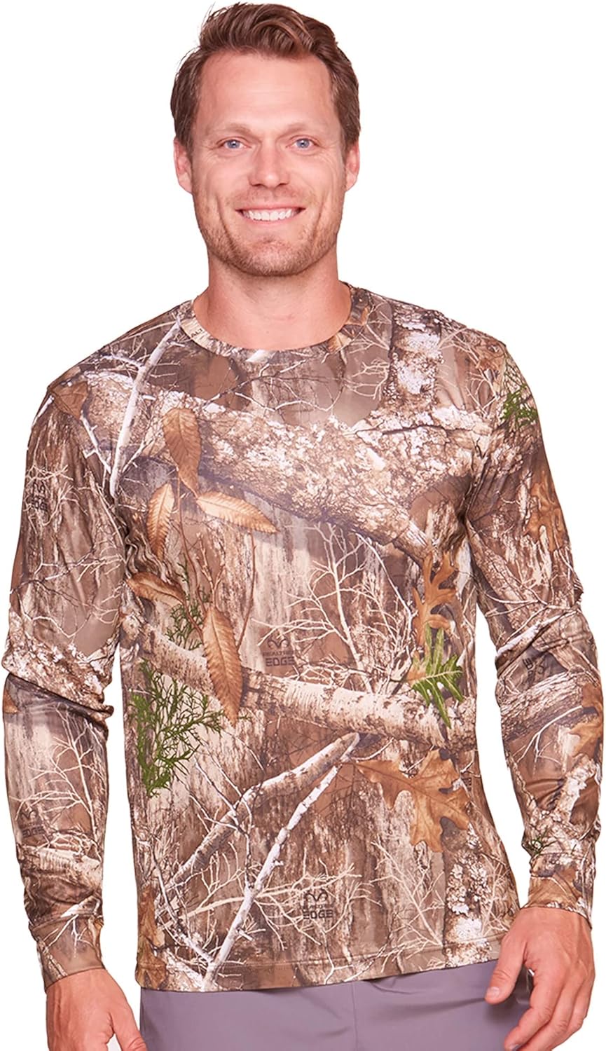 Realtree Men's Essential Camo Lightweight Performance Long Sleeve Shirt X-Large...