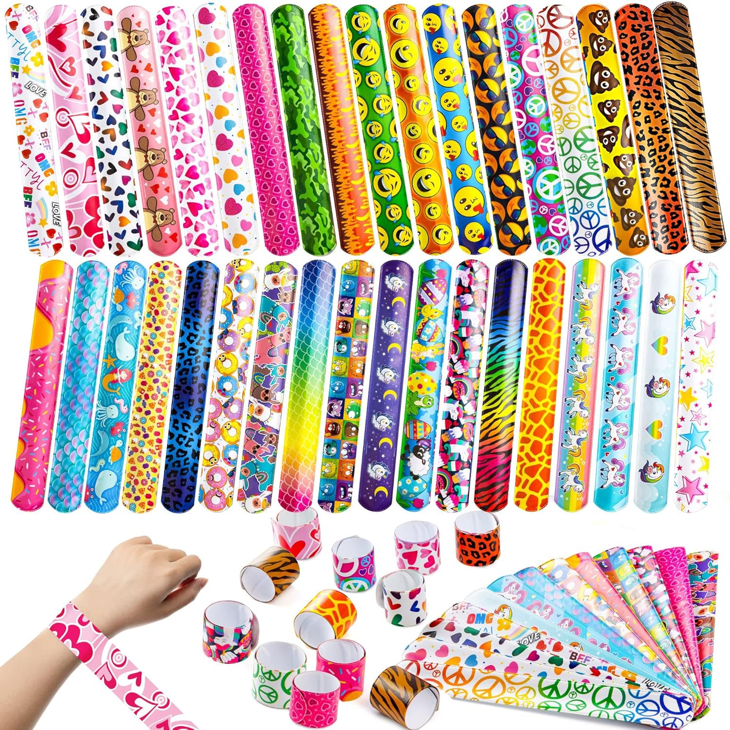 JOYIN Slap Bands, 144pcs Slap Bracelets Wristbands...