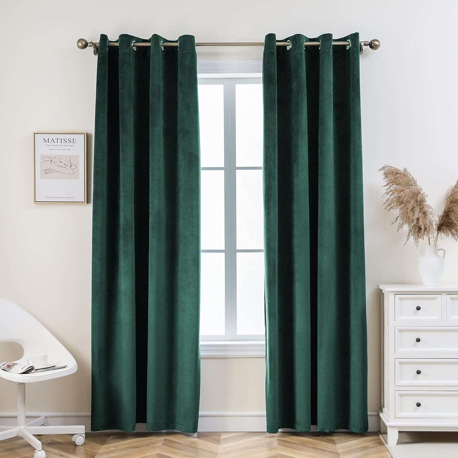 PLEASANT BOULEVARD Velvet Curtains, Special Heavy Blackout Window Drapes with Gr...
