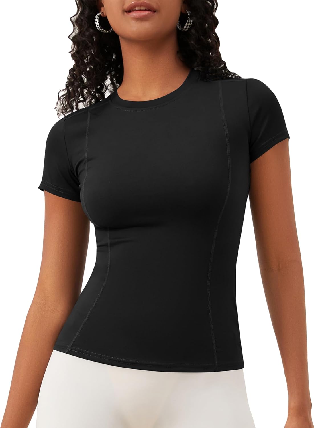 IECCP Women's Seamless Workout Shirts Short Sleeve Breathable Stretchy Athletic...