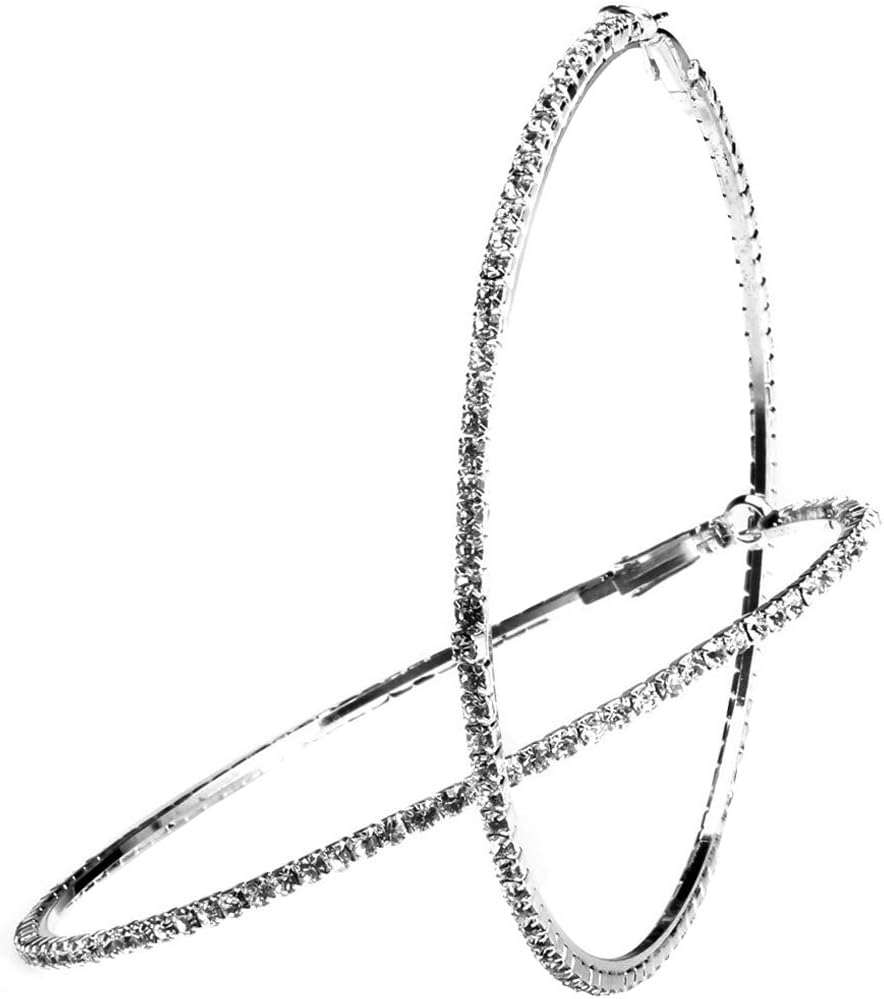 Bienvenu Bridal, Special Wedding Crystal Rhinestone Hoop Earrings, High-Quality...