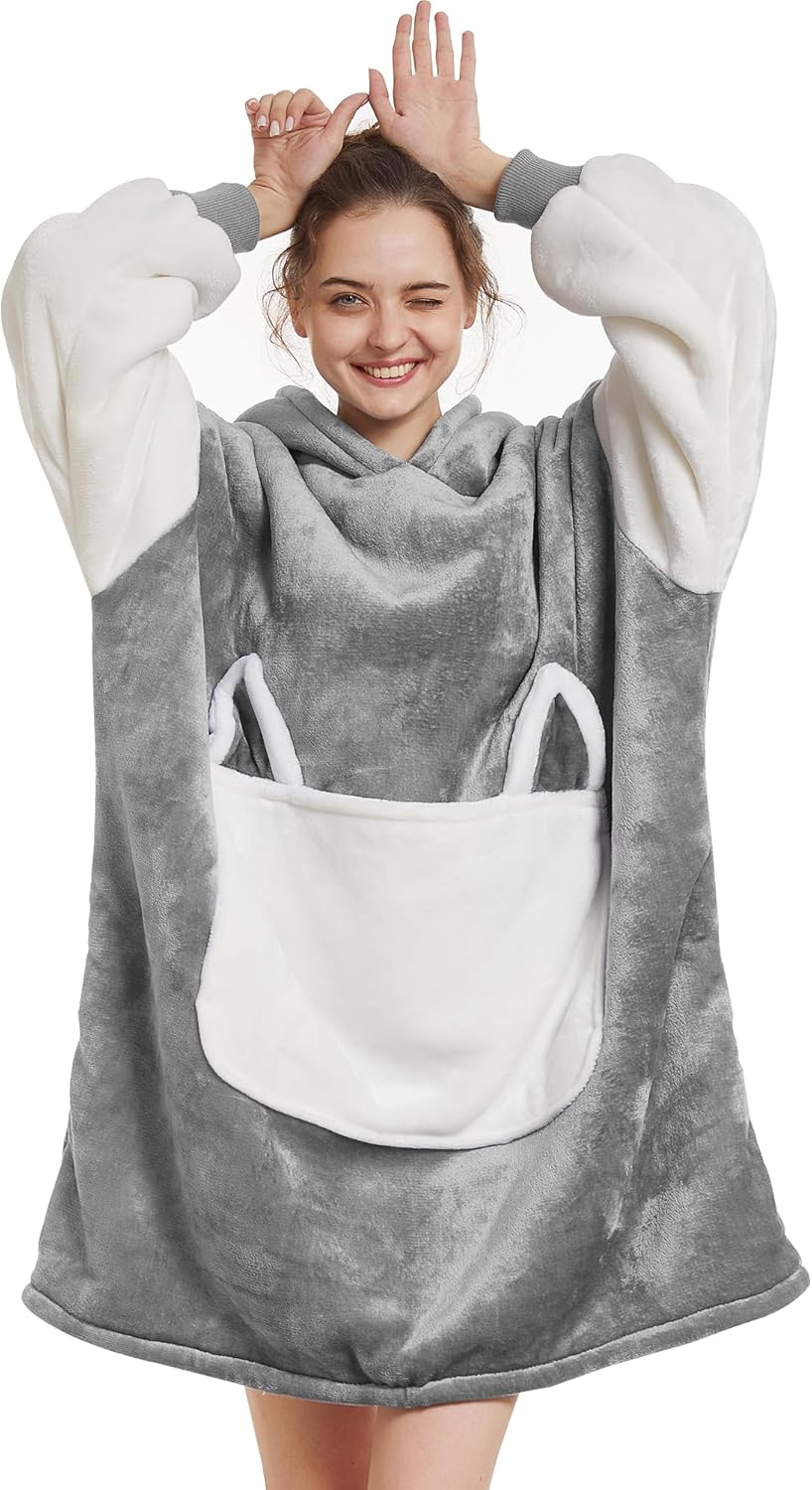 Aemilas Wearable Blanket Hoodie, Special Sherpa Blanket Sweatshirt for Gifts, Wa...