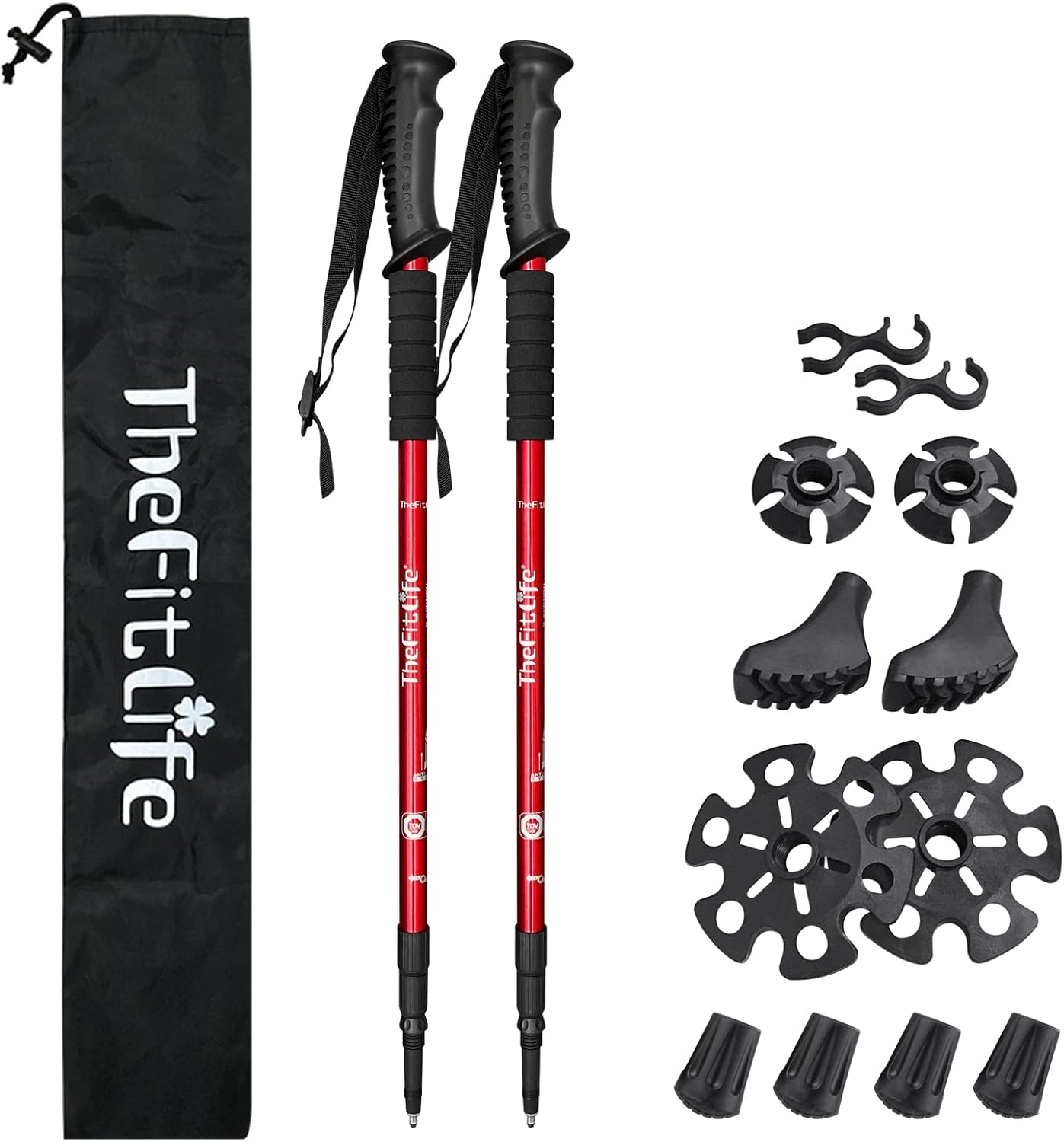 TheFitLife Hiking Walking Trekking Poles - 2 Pack With Antishock And Quick Lock...