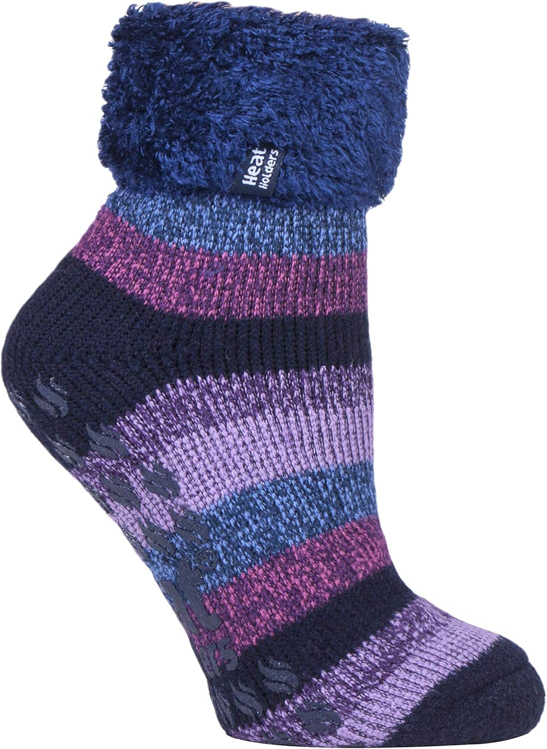 HEAT HOLDERS - Ladies Extra Soft Fluffy Non Slip Thermal Low Cut Ankle Slipper L...