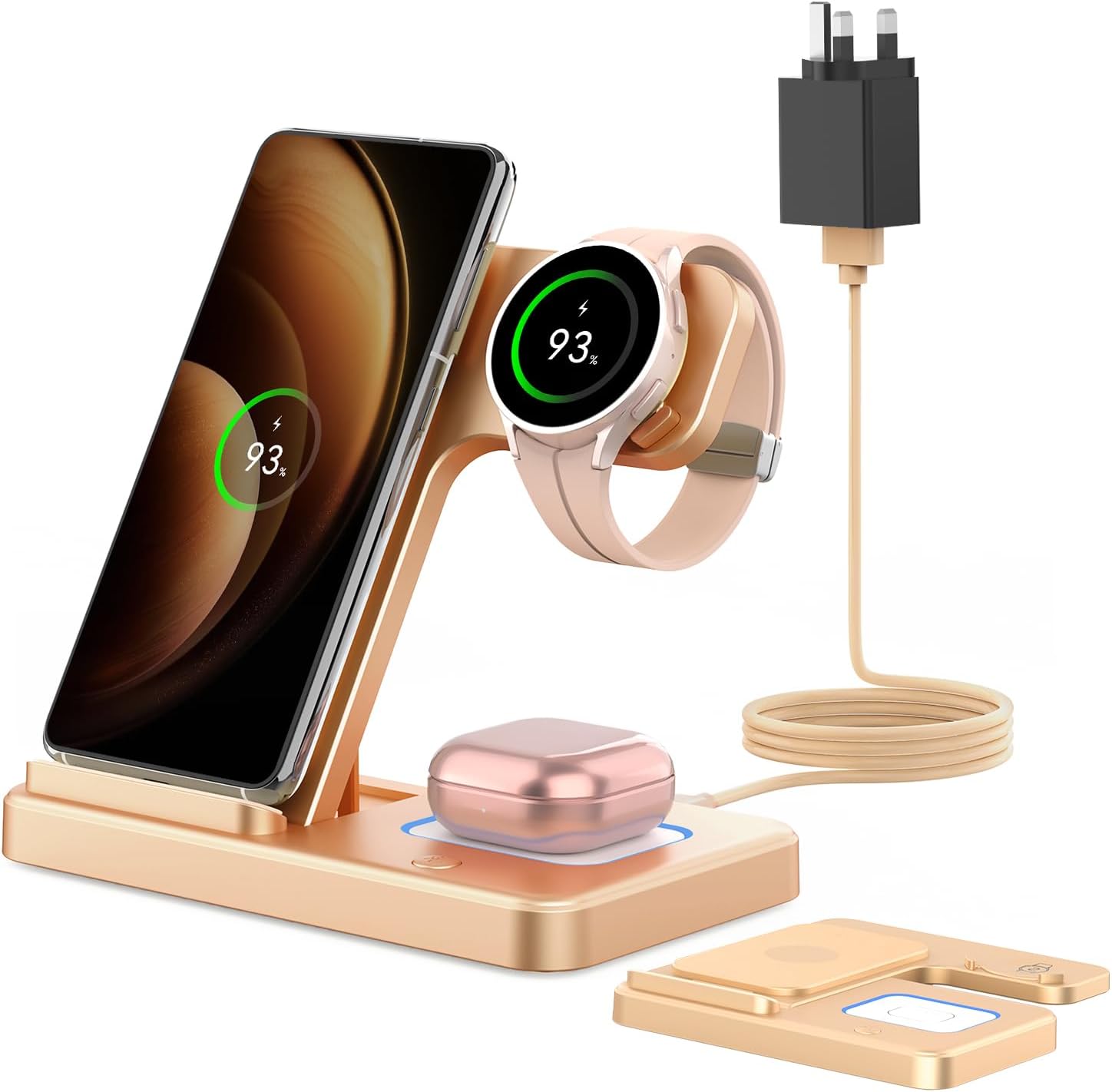 GEEKERA Wireless Charger for Samsung, 3 in 1 Foldable Charging Station for Samsu...