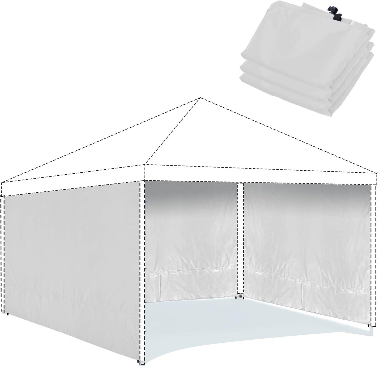 REDCAMP Instant Canopy Sidewall for 10x10ft Pop Up Canopy, 10x6.2ft, 3 Pack Sunw...