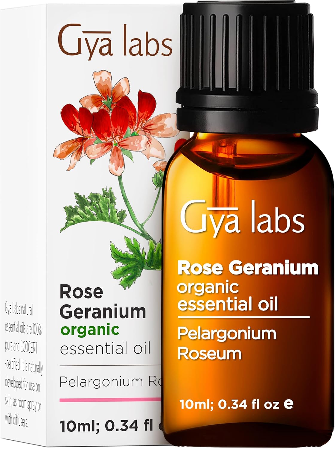 Gya Labs Organic Rose Geranium Essential Oil, Special Organic Essential Oil for...