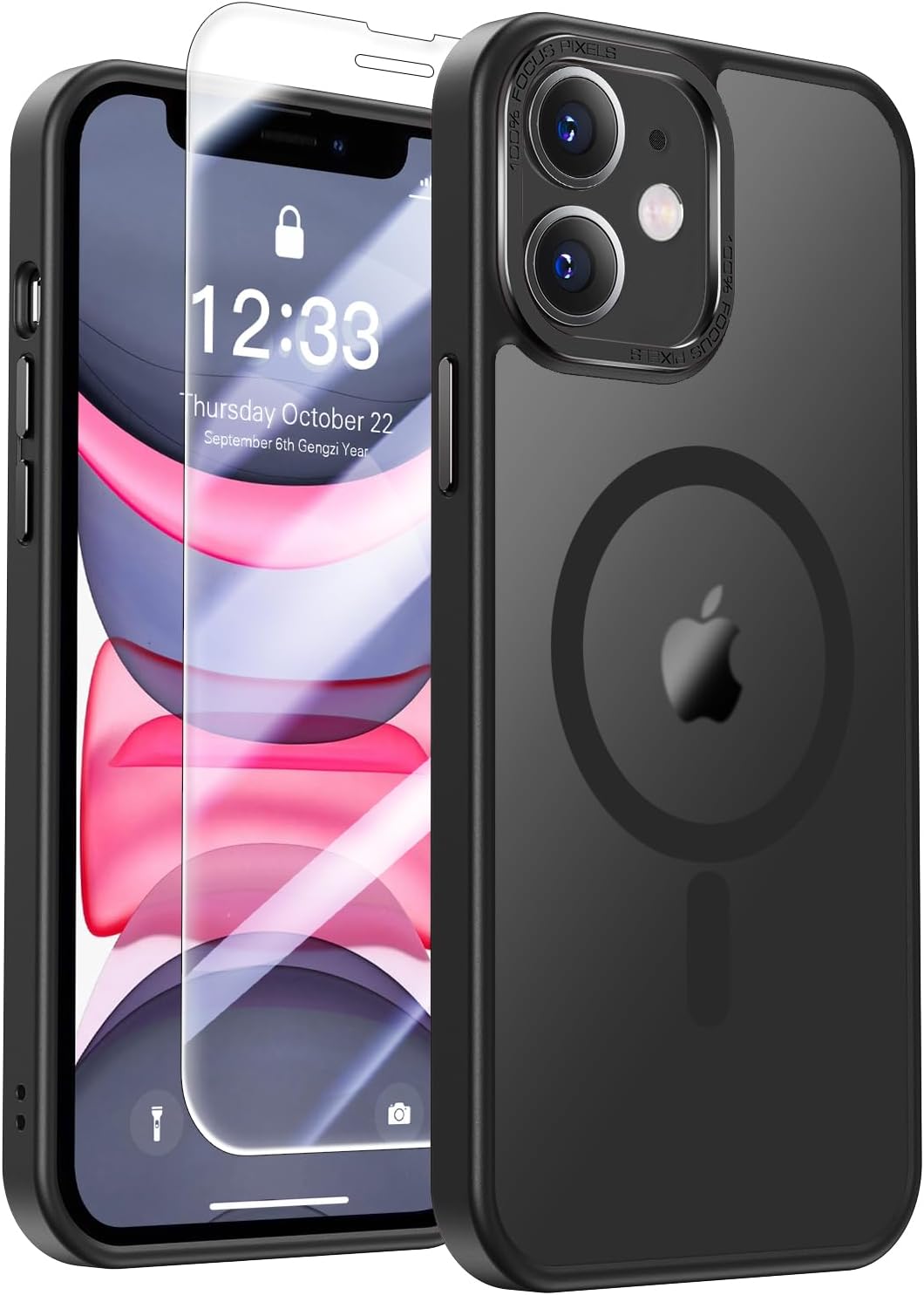 Strong Magnetic iPhone 12 Mini Case, Special Screen Protector with Wireless Char...