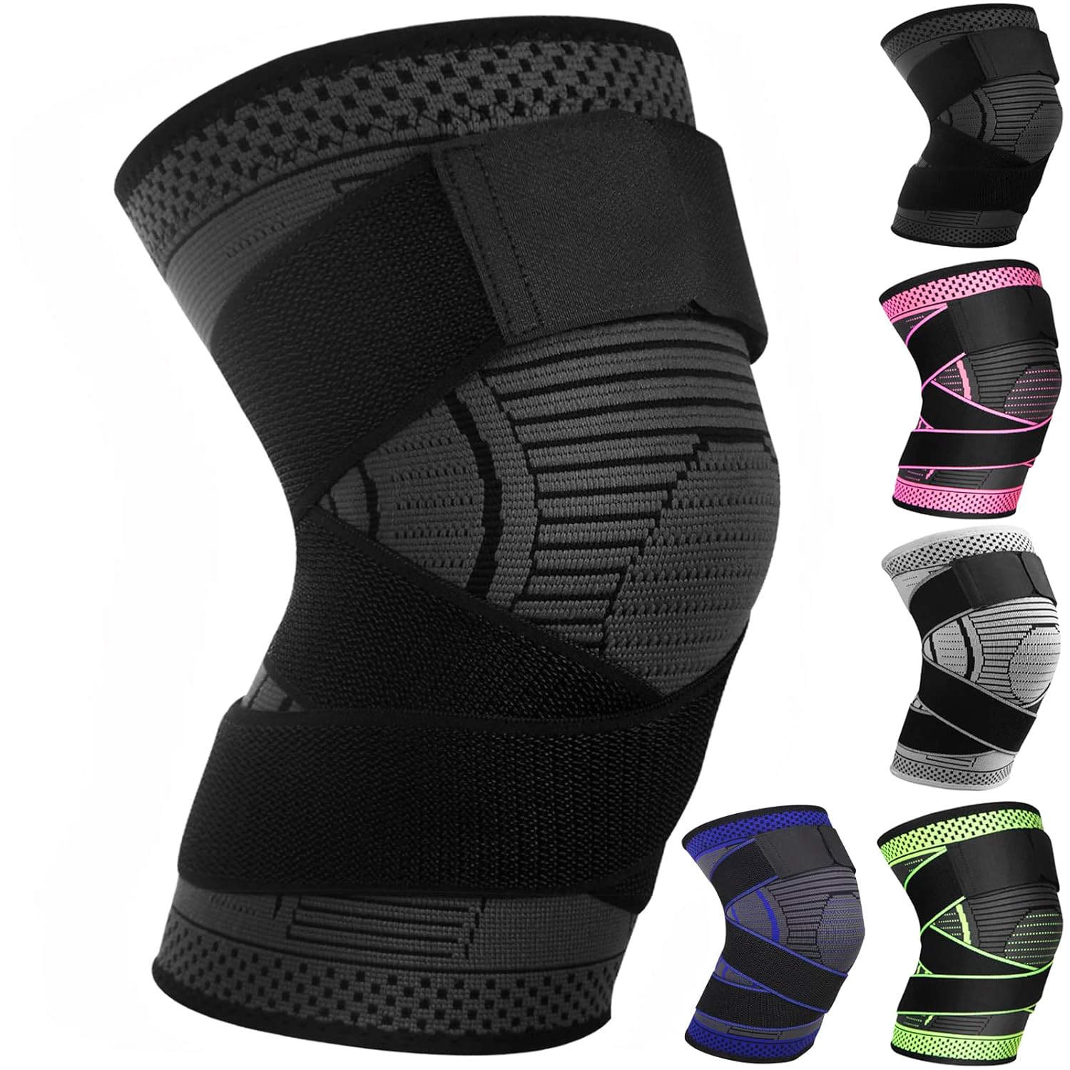 Ruilaibao Adjustable Knee Support Brace 1 pack Compression Knee Sleeves for Men...