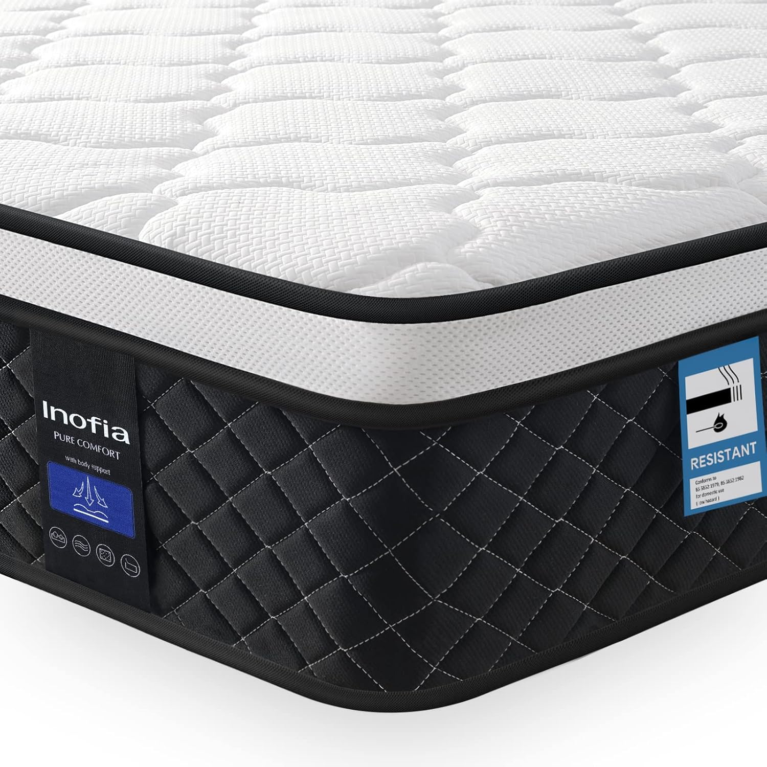 Inofia 5FT King Mattress,10.3Inch COOLMAX Gel Memory Foam Pocket Spring Hybrid M...