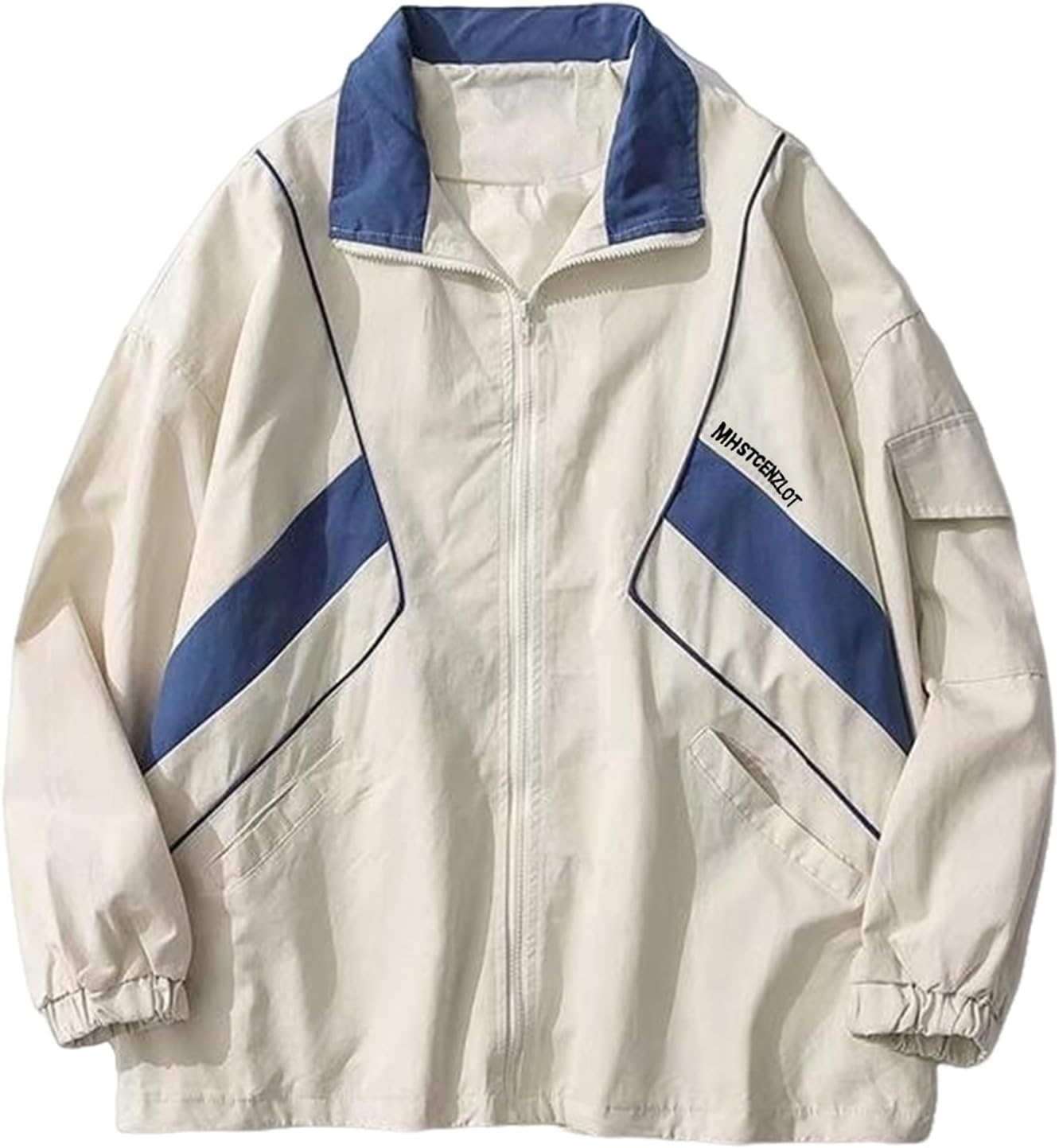 Wyeysyt Women's Y2k Jacket Zip Up Lightweight Windbreaker Jacket Varsity Oversiz...