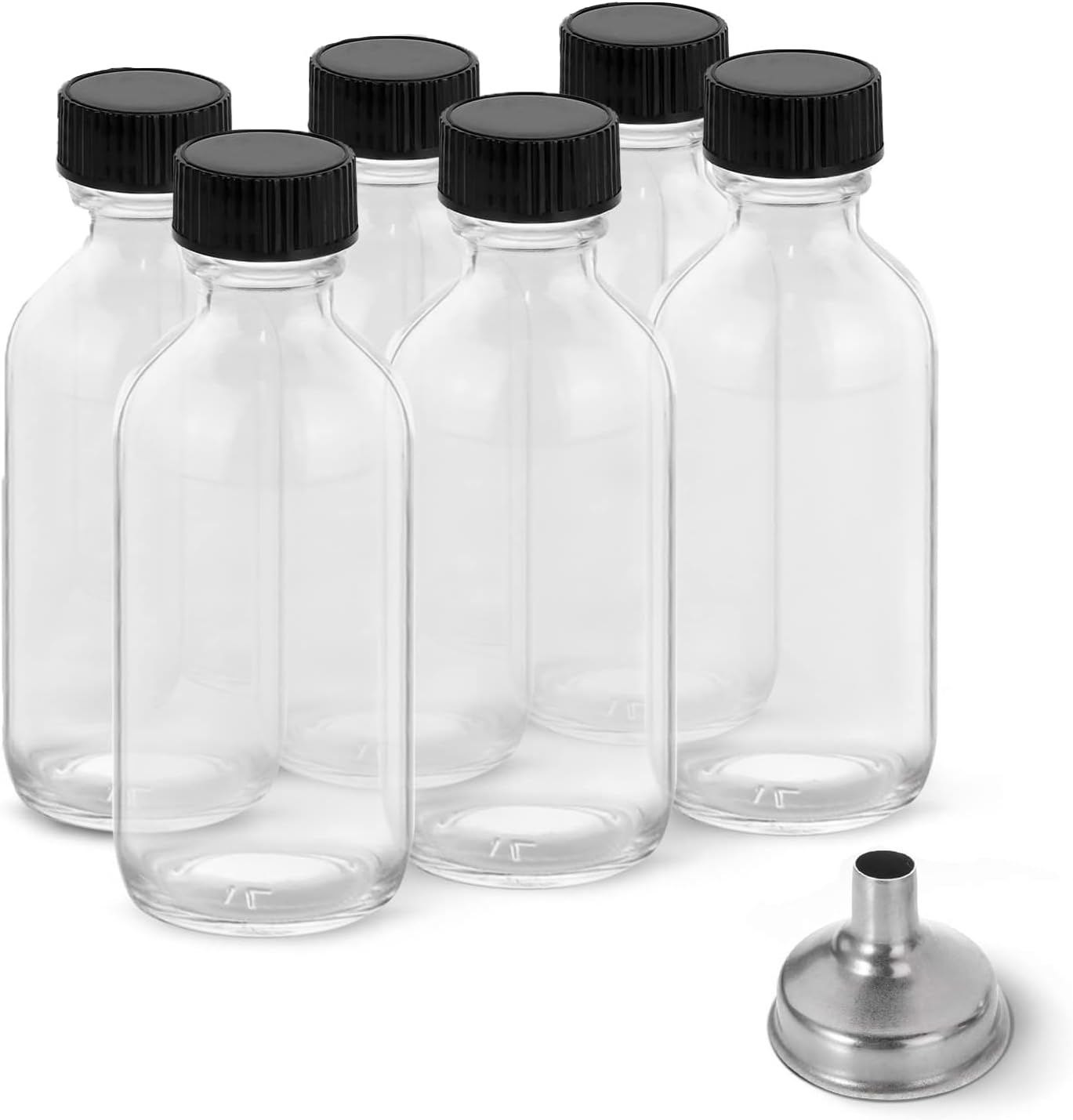 DIDITIME 6 Pack Juice Bottles, Unique 2 oz Bottles with Lids, Special Mini Glass...