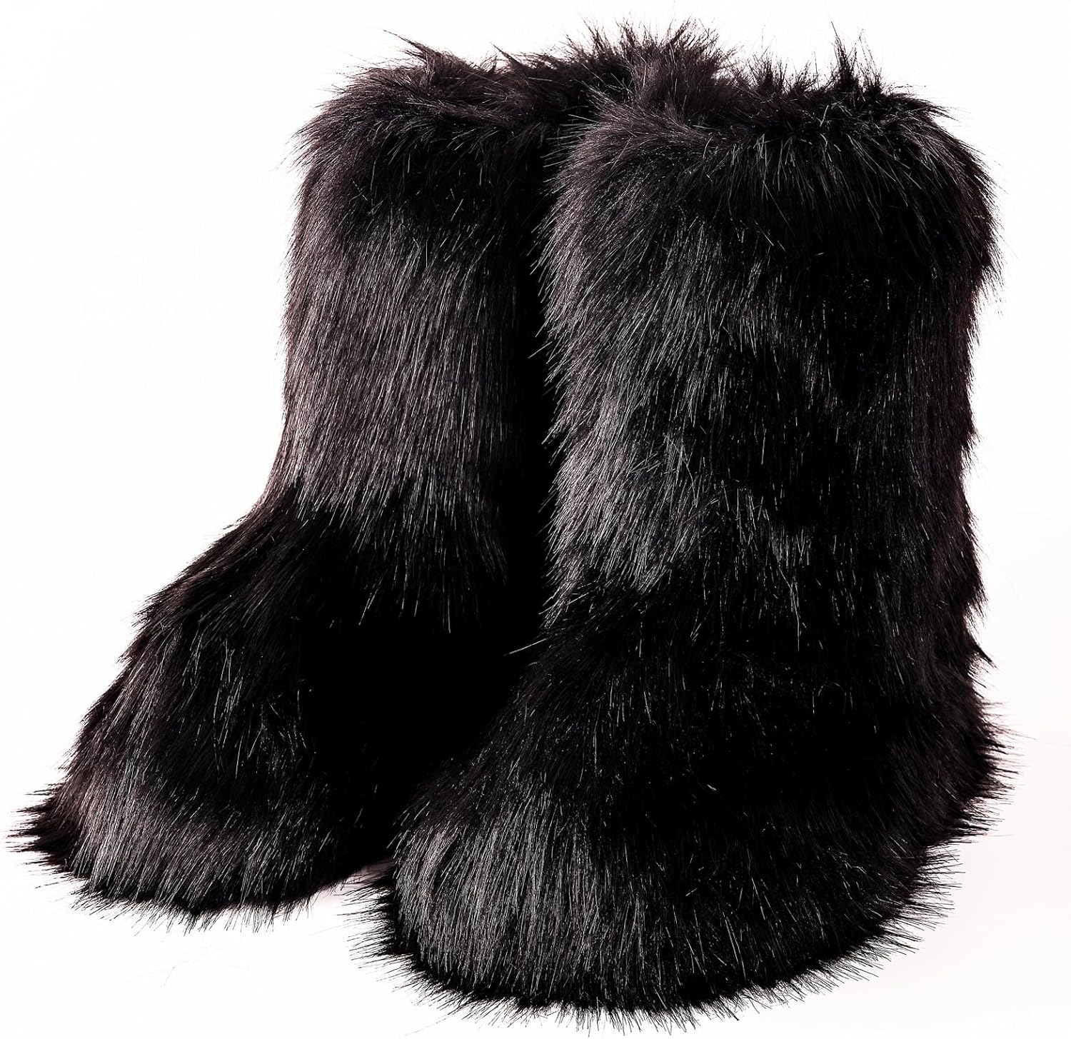 Valpeak Snow Boots for Women 2024 Furry Boots Winter Knee High Flat Heel Fluffy...