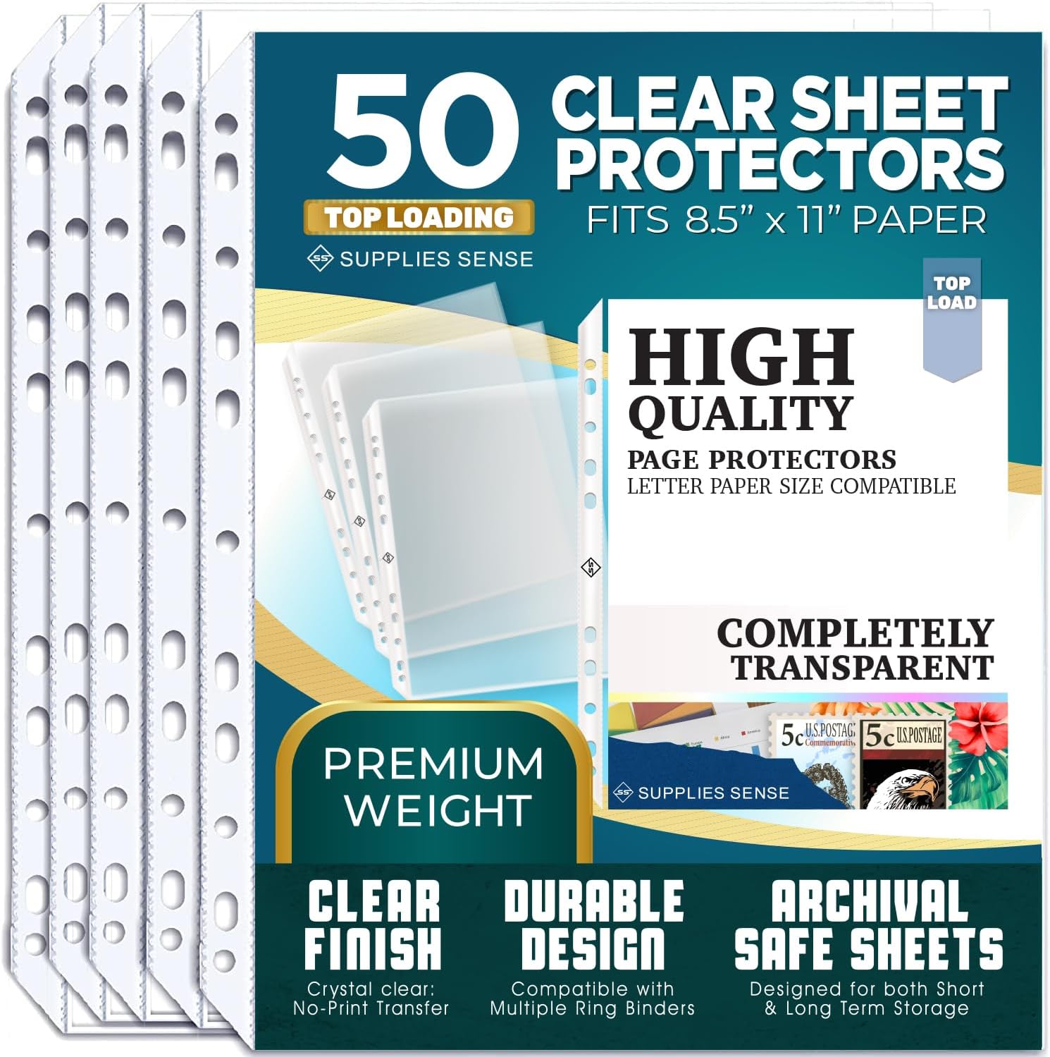 Sheet Protectors, Premium Clear Plastic Page Protectors, Special Sleeves 8.5 x 1...
