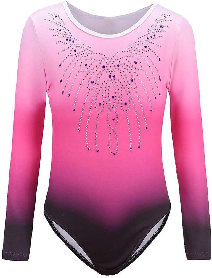 Sinoem Gymnastics Leotards for Girls Long Sleeve/Sleeveless Gradient Color Spark...